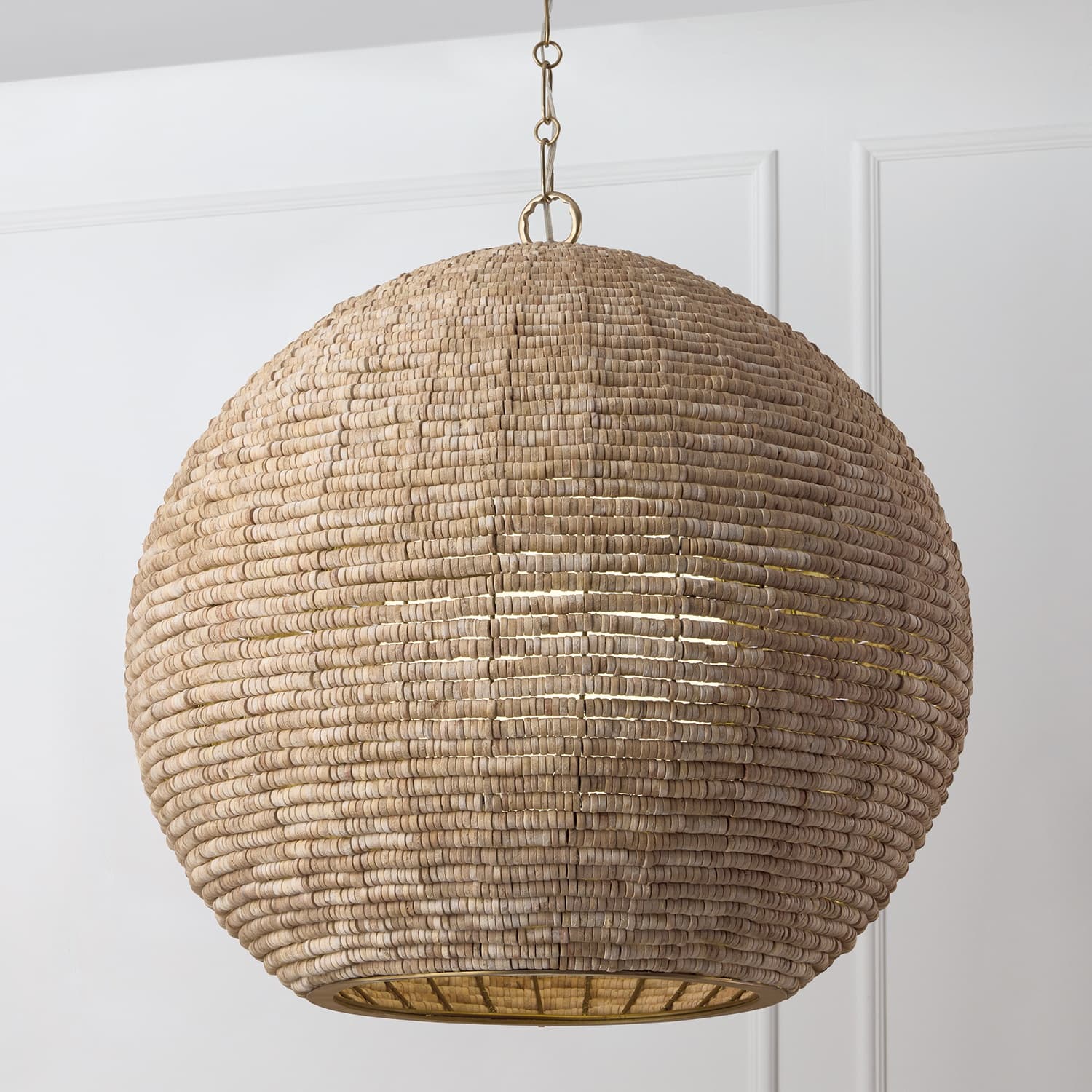 Cecil 1 Light Pendant in Light Fawn & Matte Brass-img-1