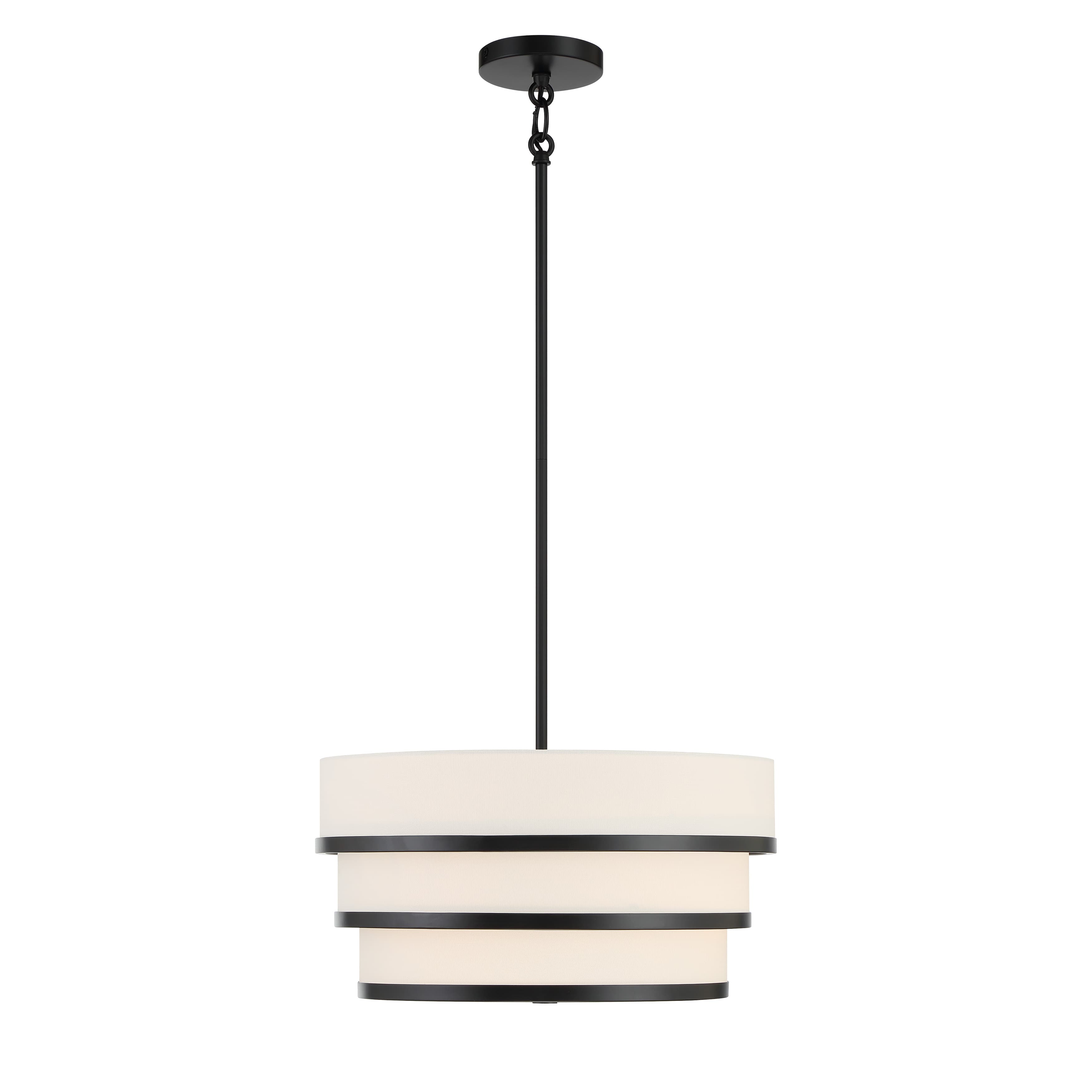 Cassie 3 Light Drum Pendant - Round in Coal-img-2