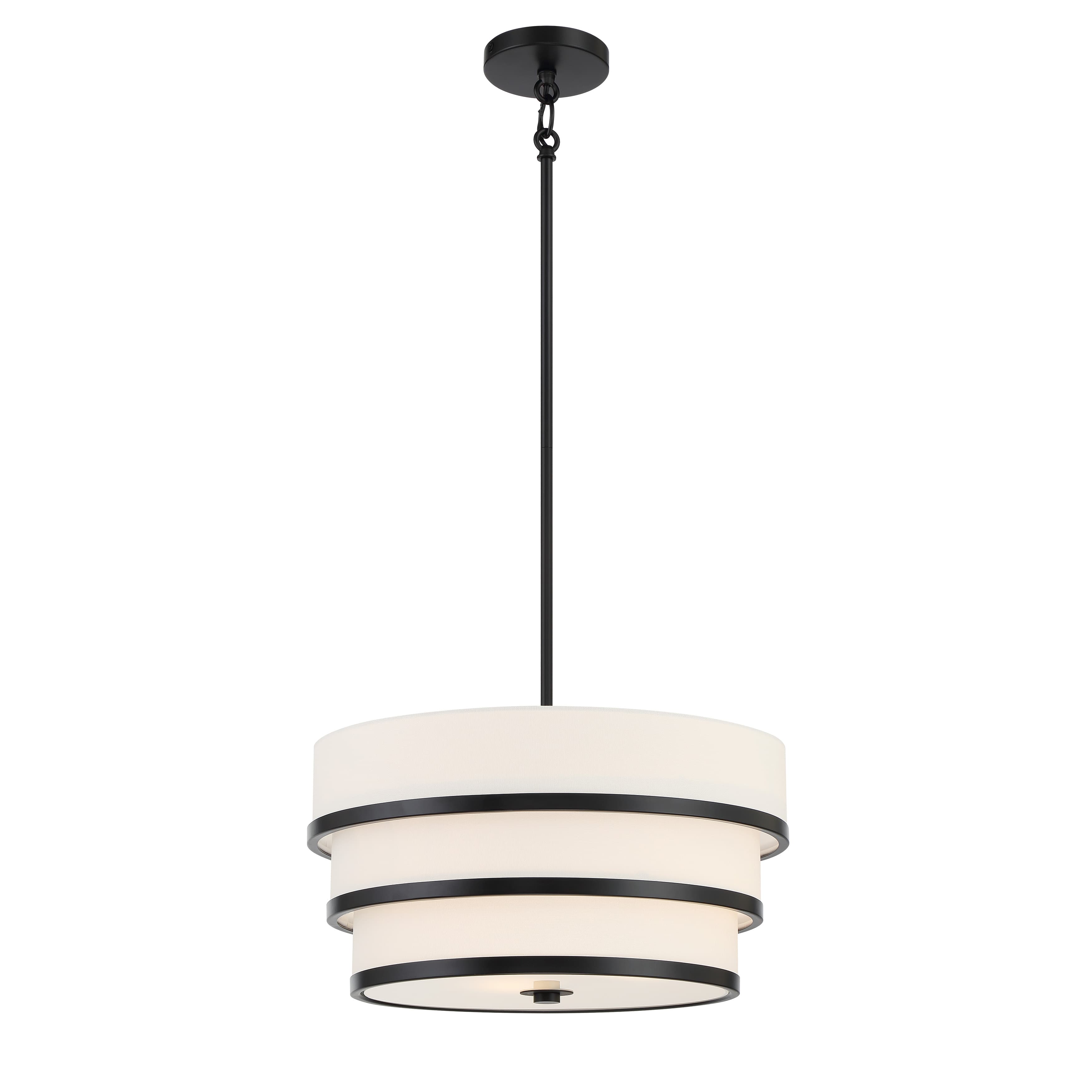 Cassie 3 Light Drum Pendant - Round in Coal-img-4