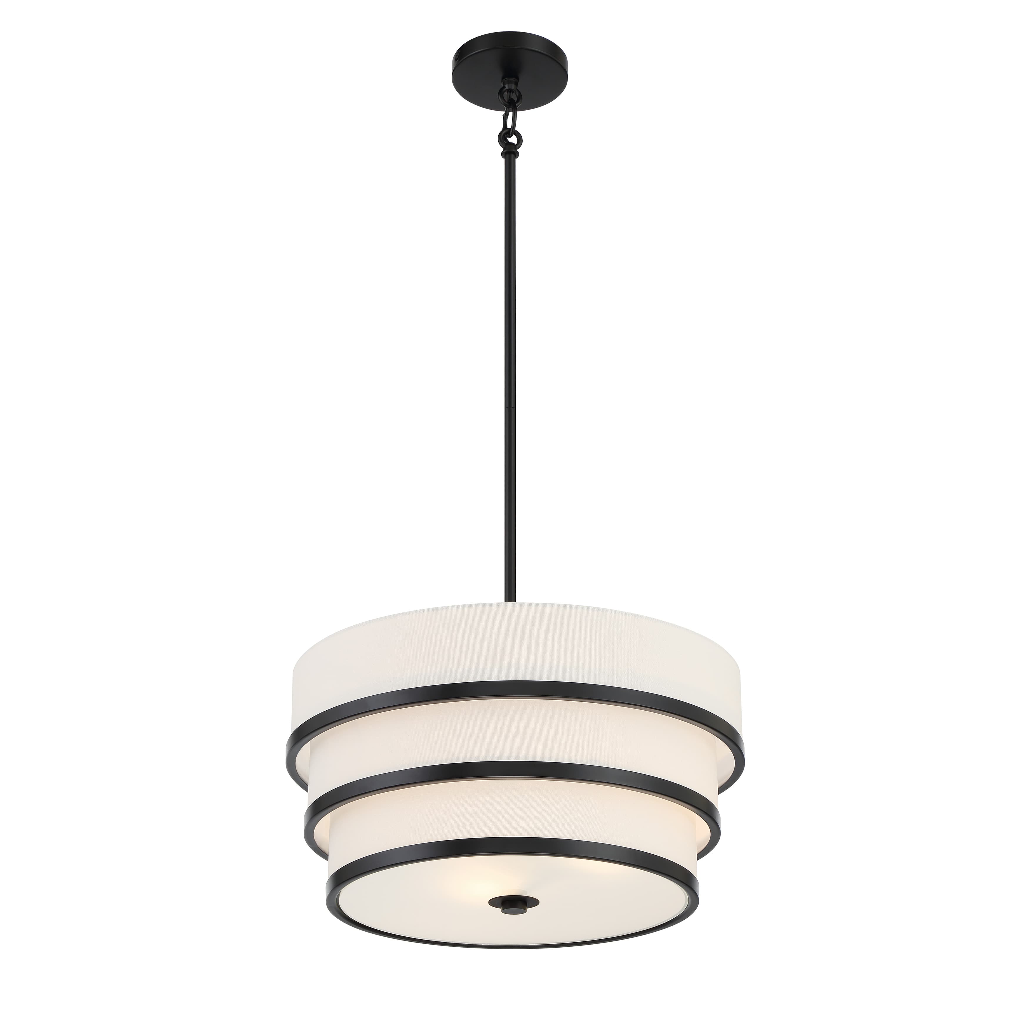 Cassie 3 Light Drum Pendant - Round in Coal-img-5