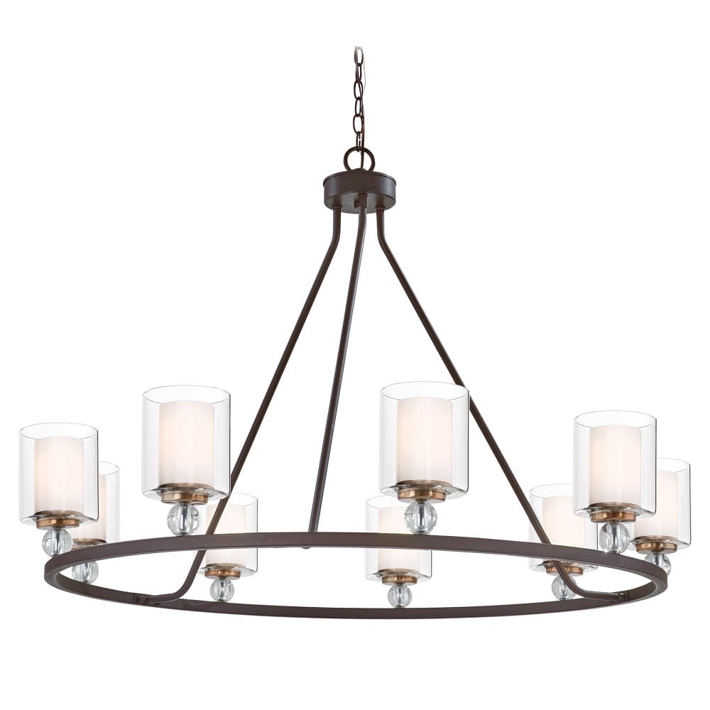 Miller 9 Light Ring Chandelier in Bronze & Brass-img-1