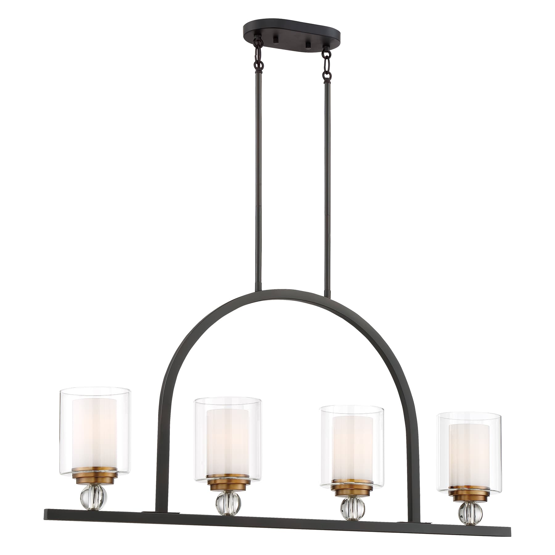 Miller 4 Light Island Pendant in Bronze & Brass-img-1