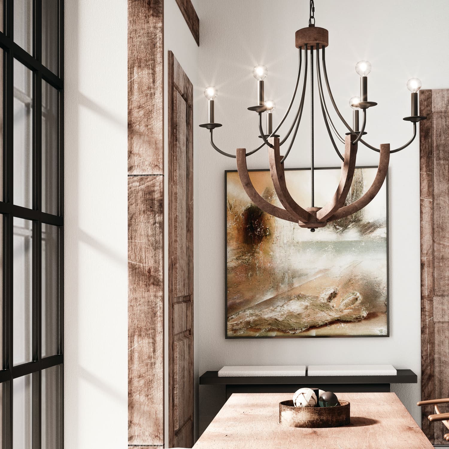Taylor 6 Light Chandelier in Nordic Brown-img-1