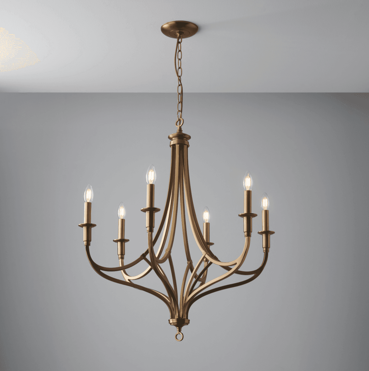 Jewett 6 Light Chandelier in Brushed Gold-img-1