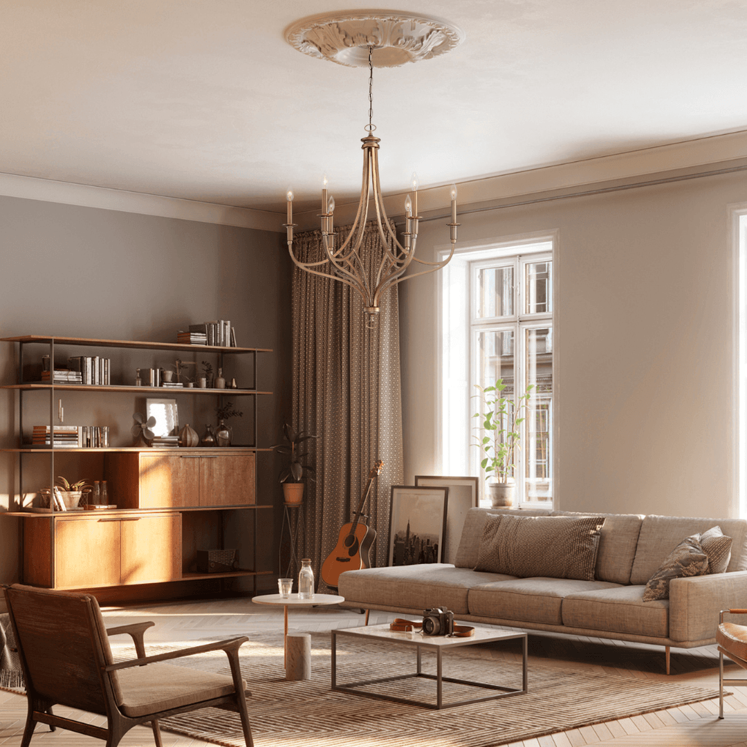 Jewett 6 Light Chandelier in Brushed Gold-img-3