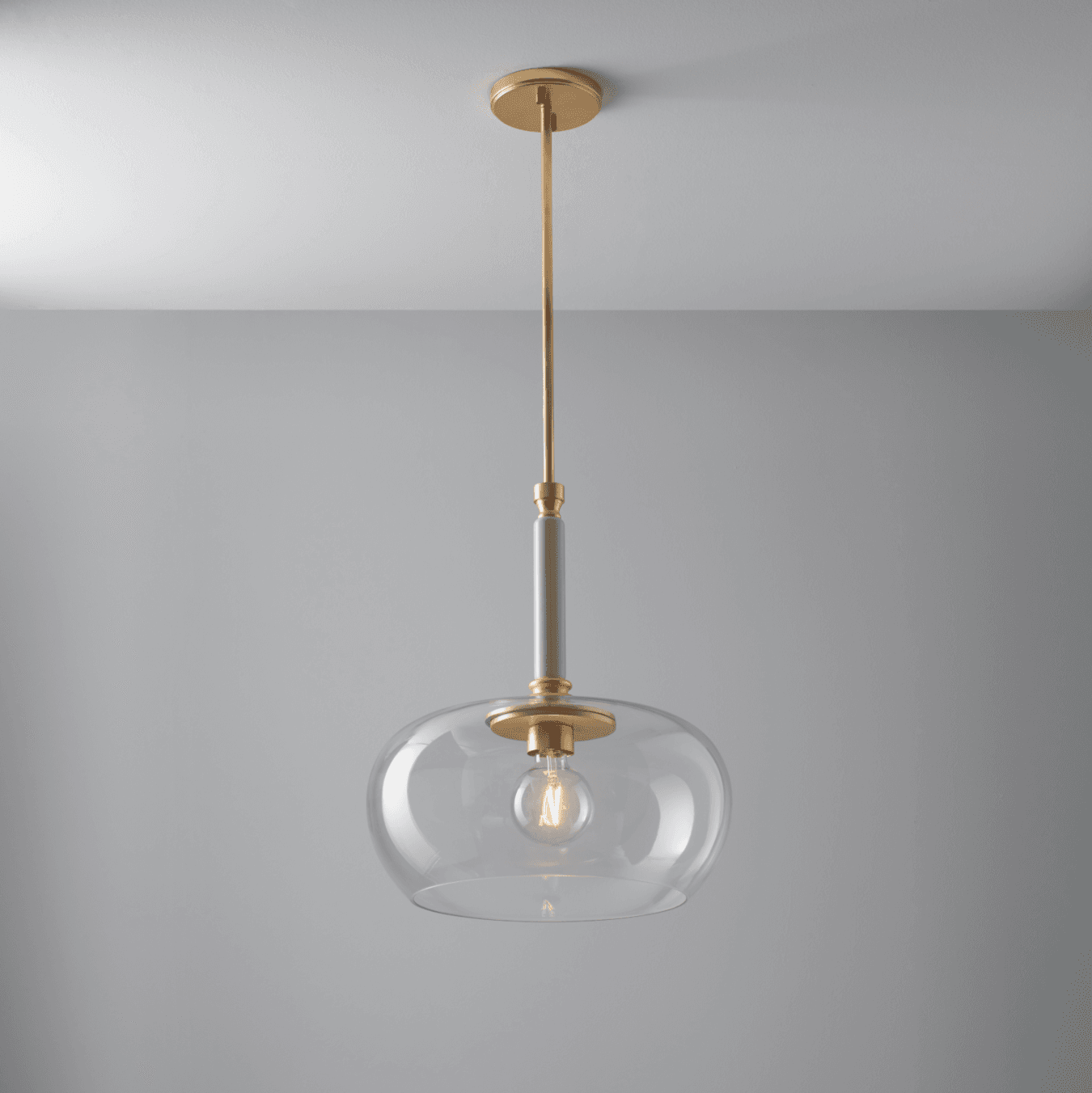 Parker 1 Light Glass Pendant in Gold & White-img-1