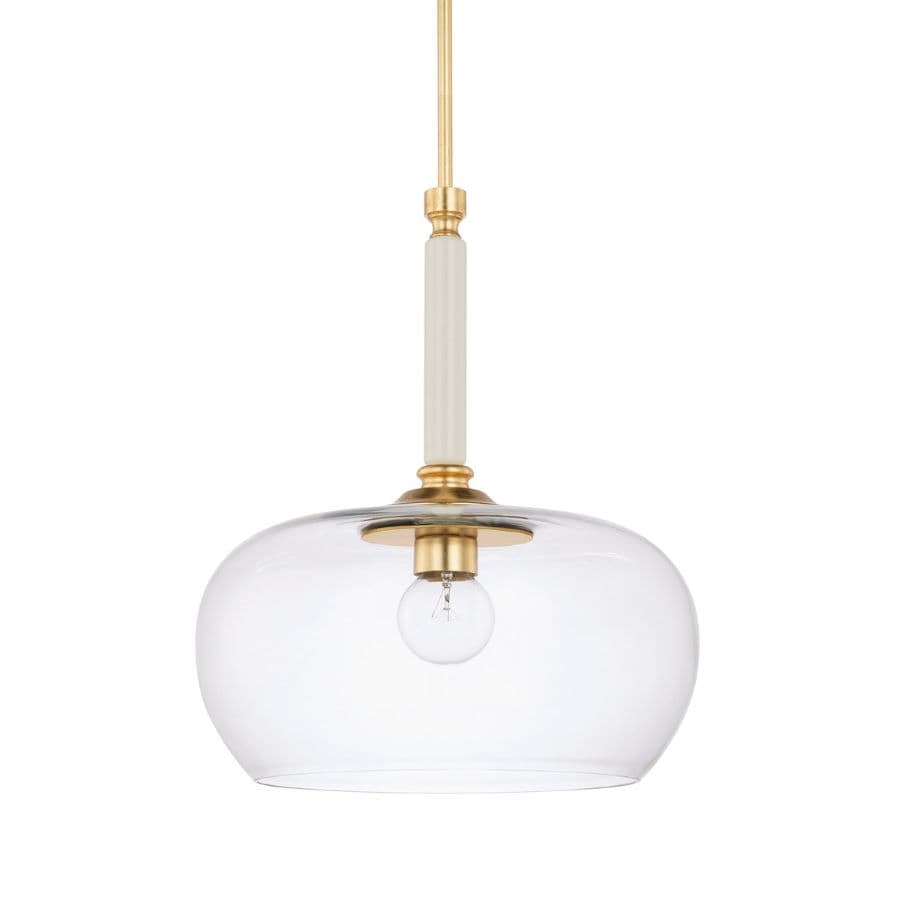 Parker 1 Light Glass Pendant in Gold & White-img-2