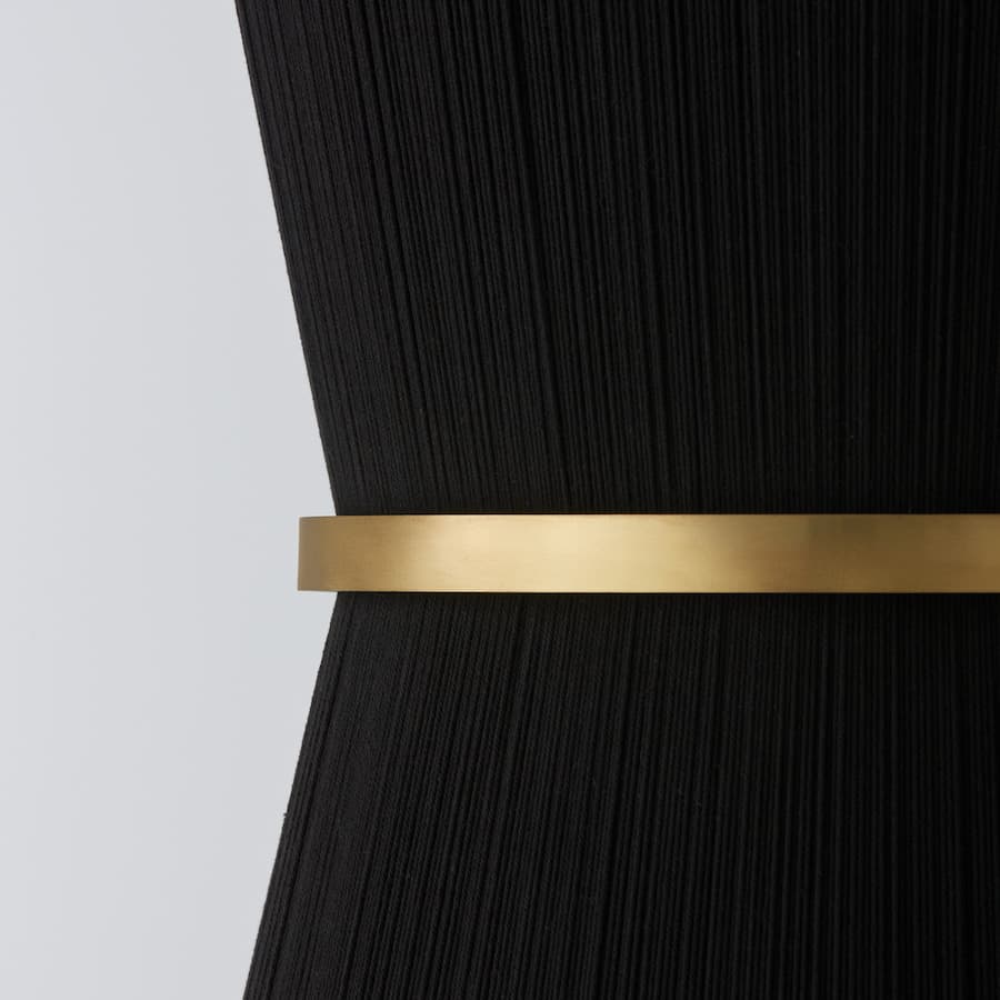 Fisher 6 Light Pendany in Brass & Black Rope-img-2