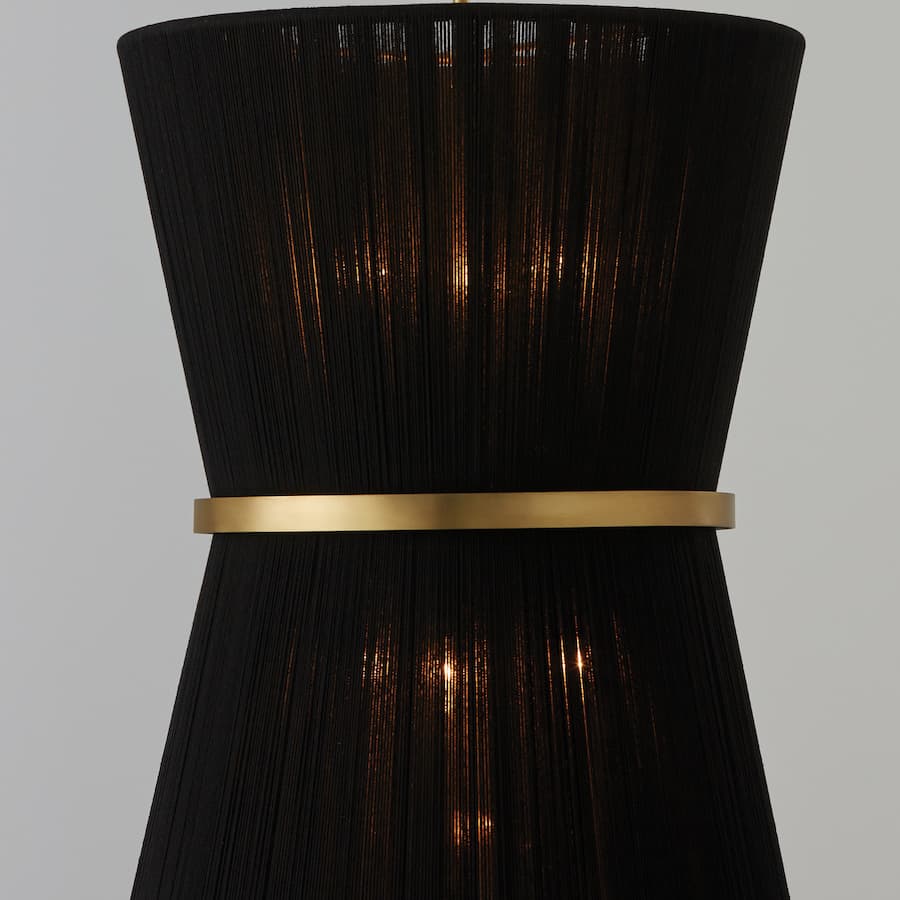 Fisher 6 Light Pendany in Brass & Black Rope-img-3