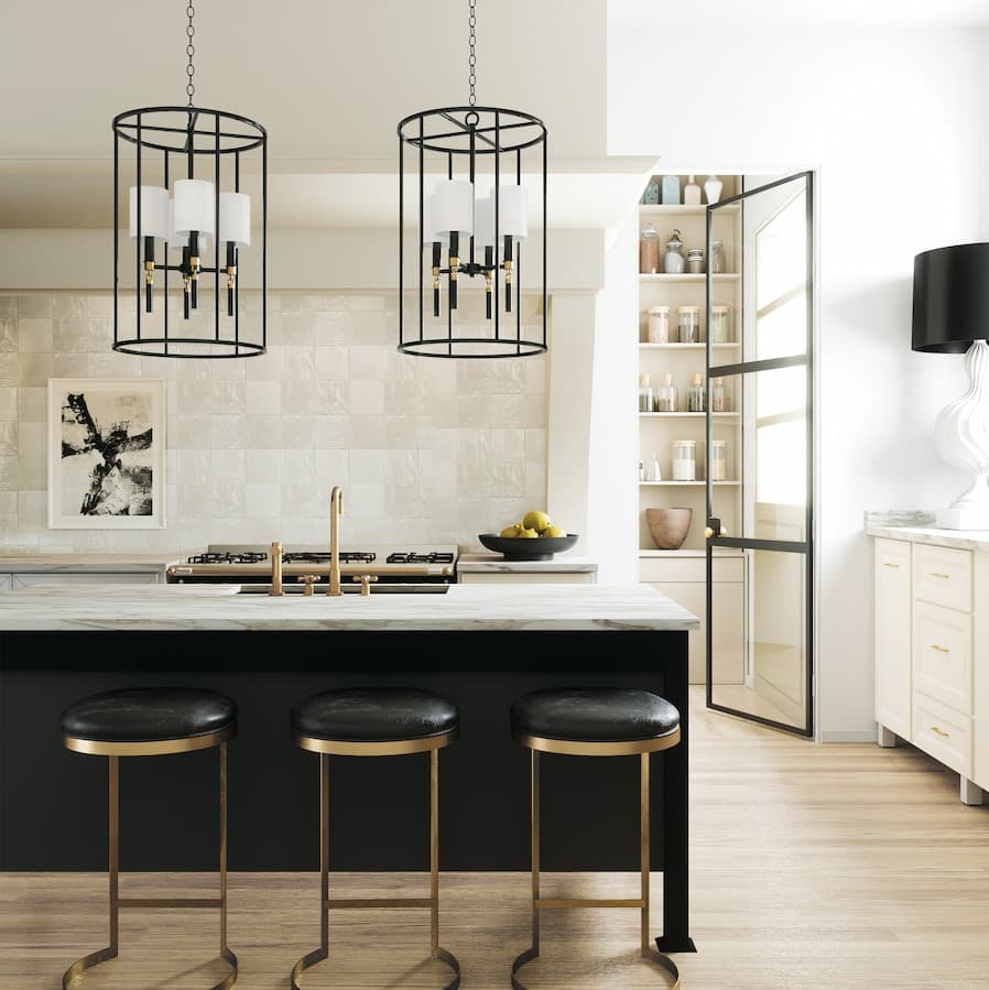 Colton 4 Light Lantern in Gloss Black