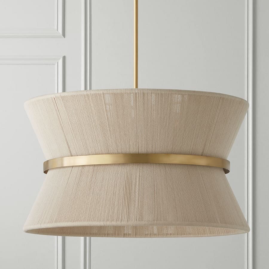 Fisher 8 Light Pendant in Brass & Bleached Rope-img-1