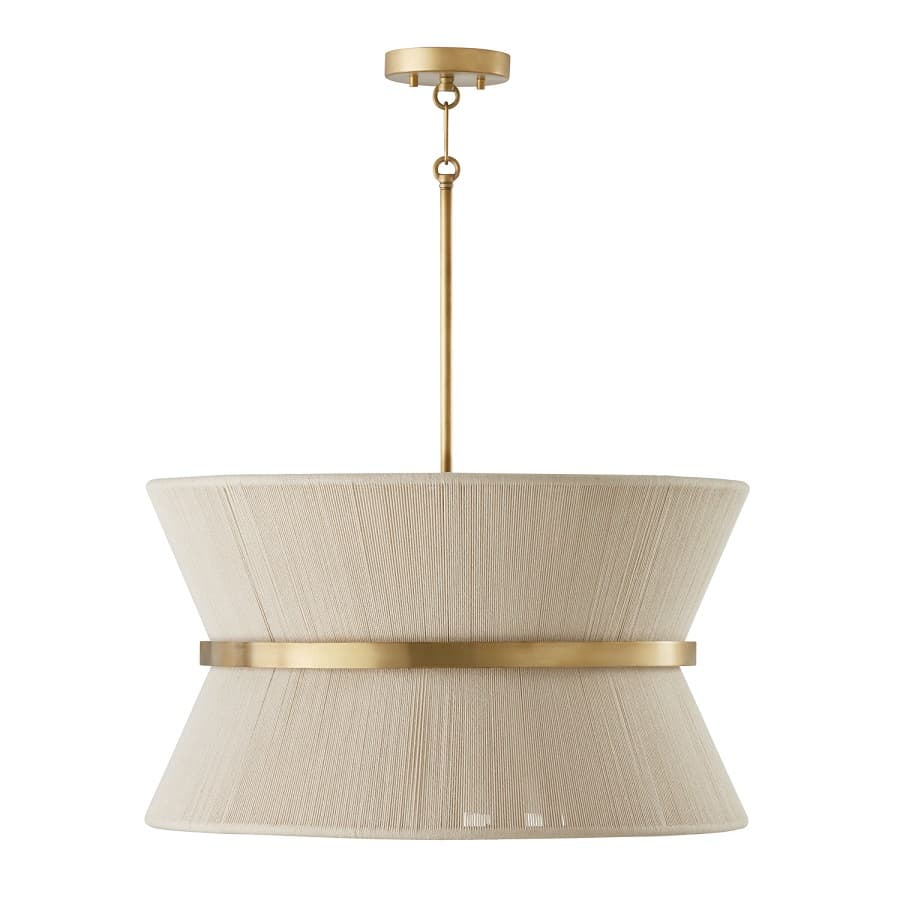 Fisher 8 Light Pendant in Brass & Bleached Rope-img-3