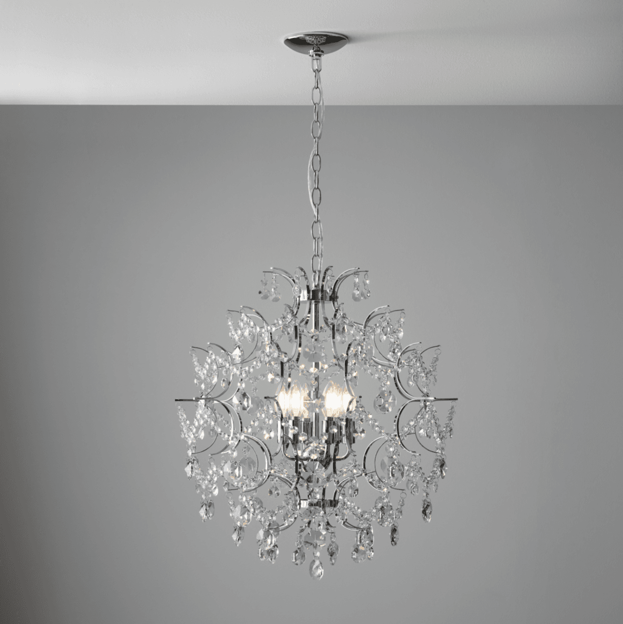 Gisele 6 Light Crystal Chandelier in Polished Chrome-img-2