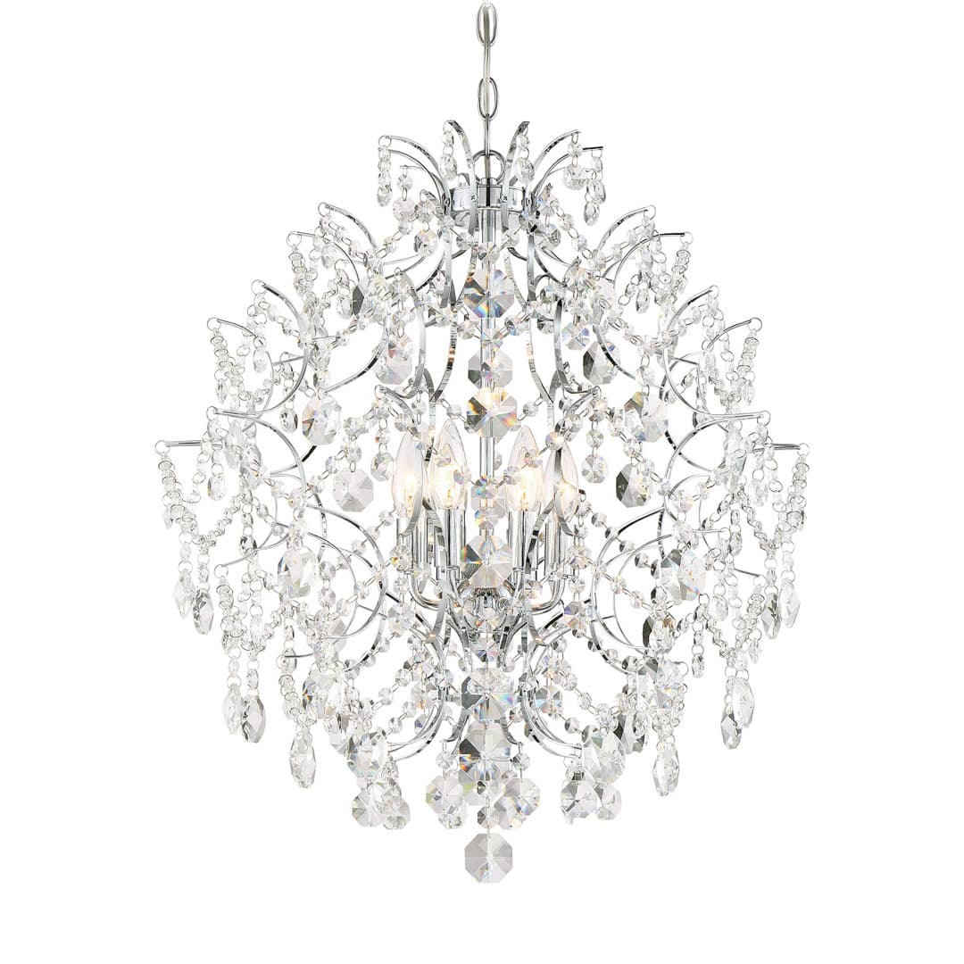 Gisele 6 Light Crystal Chandelier in Polished Chrome-img-3