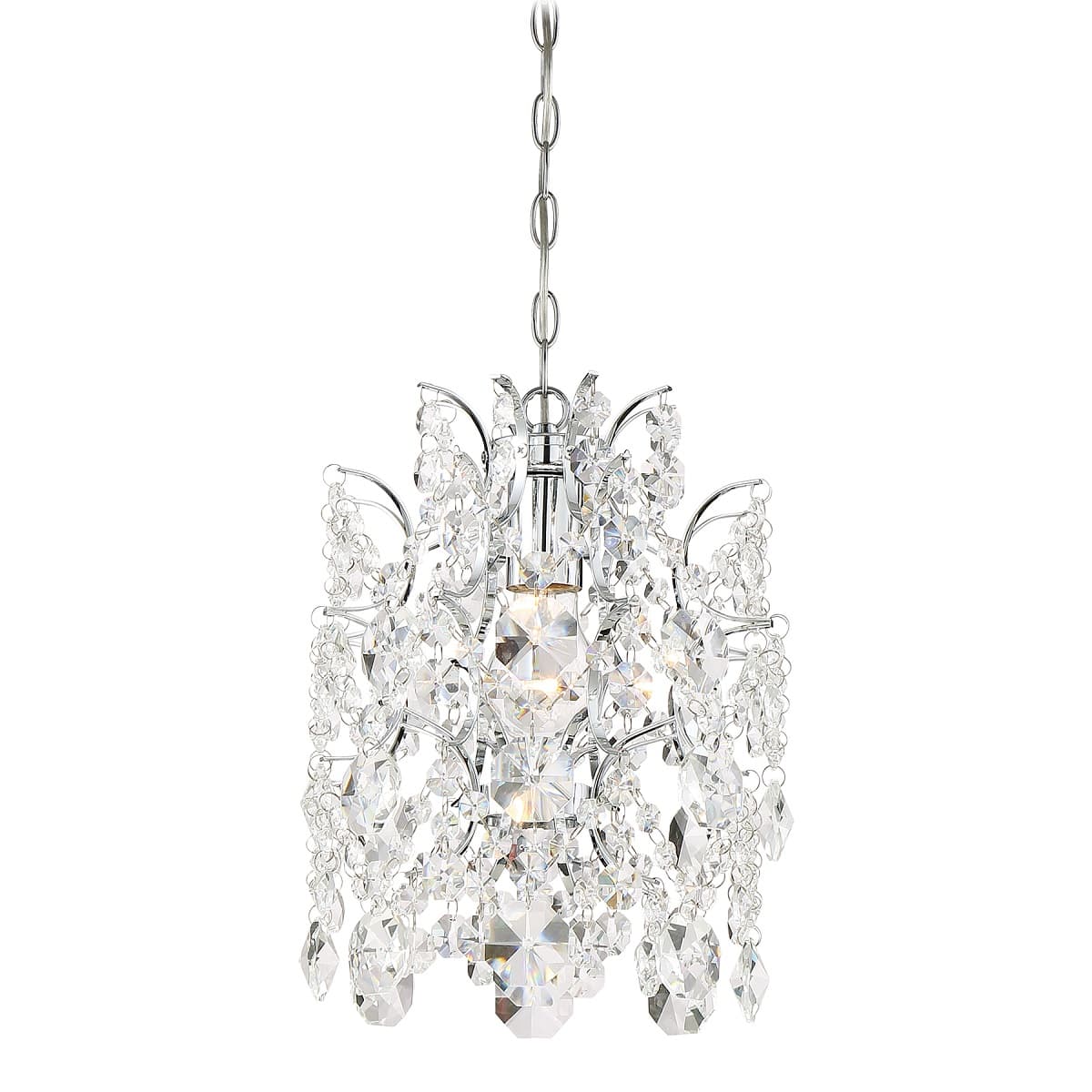 Gisele 1 Light Crystal Mini Pendant in Polished Chrome-img-1