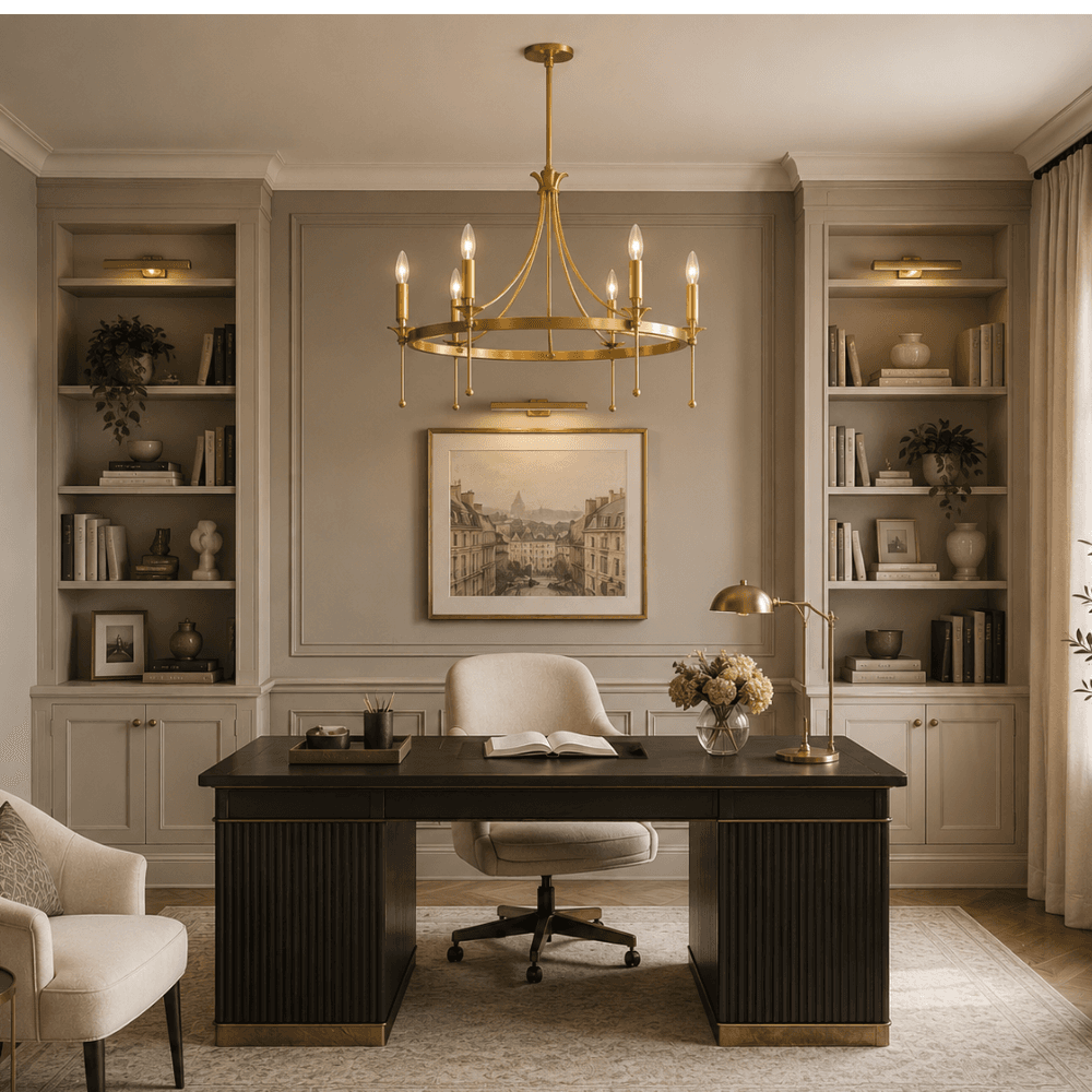 Ellie 6 Light Chandelier in Aged Brass-img-1