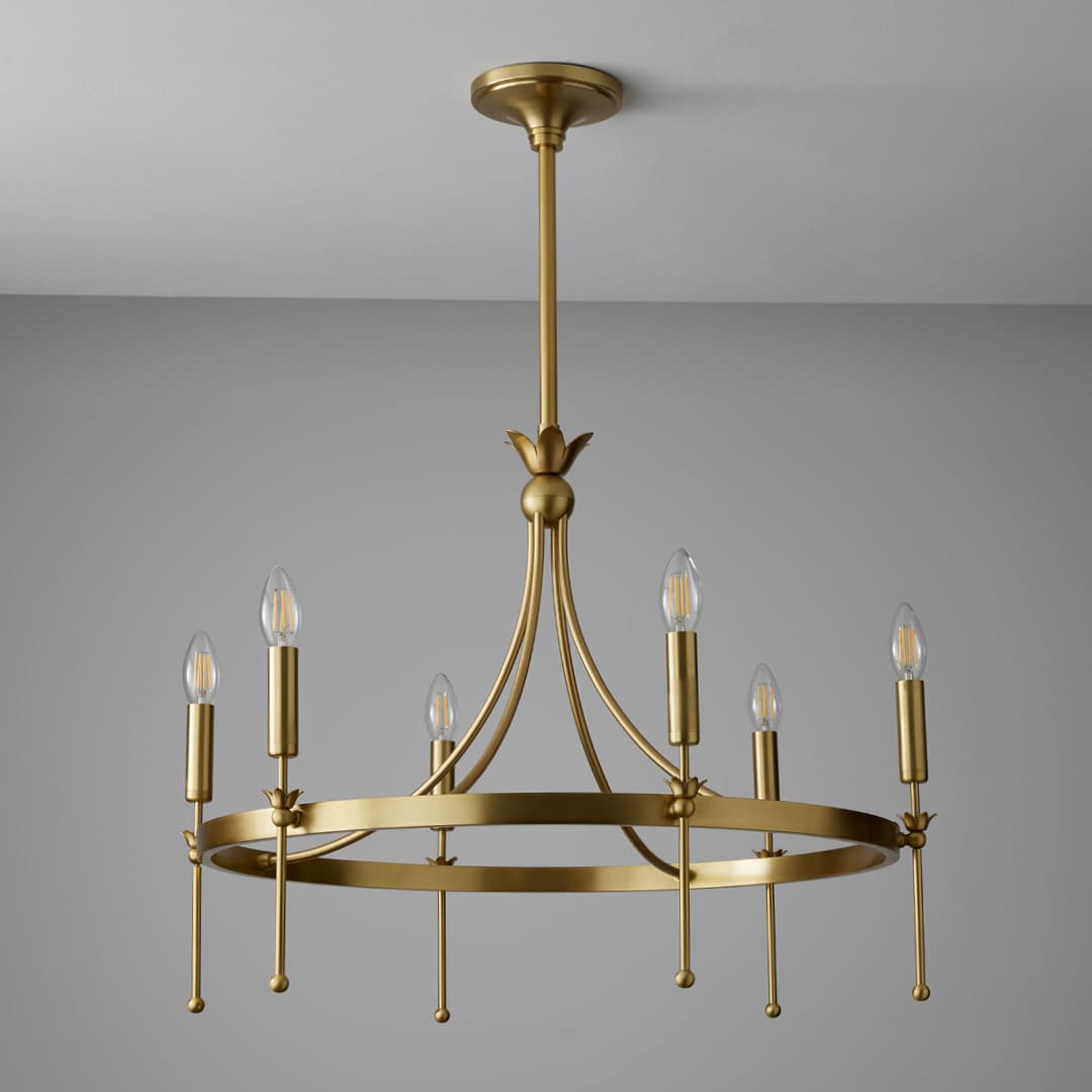 Ellie 6 Light Chandelier in Aged Brass-img-2