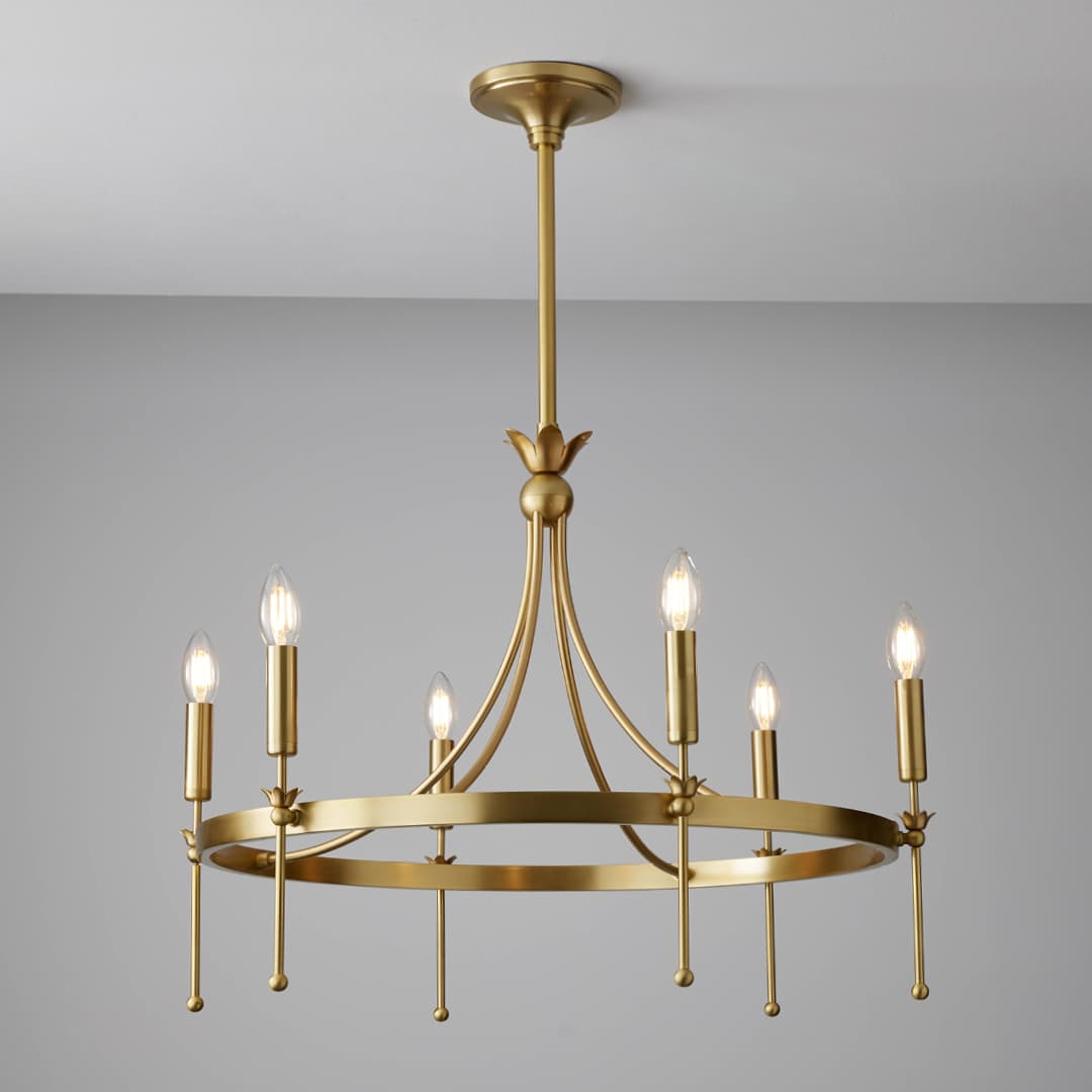 Ellie 6 Light Chandelier in Aged Brass-img-7