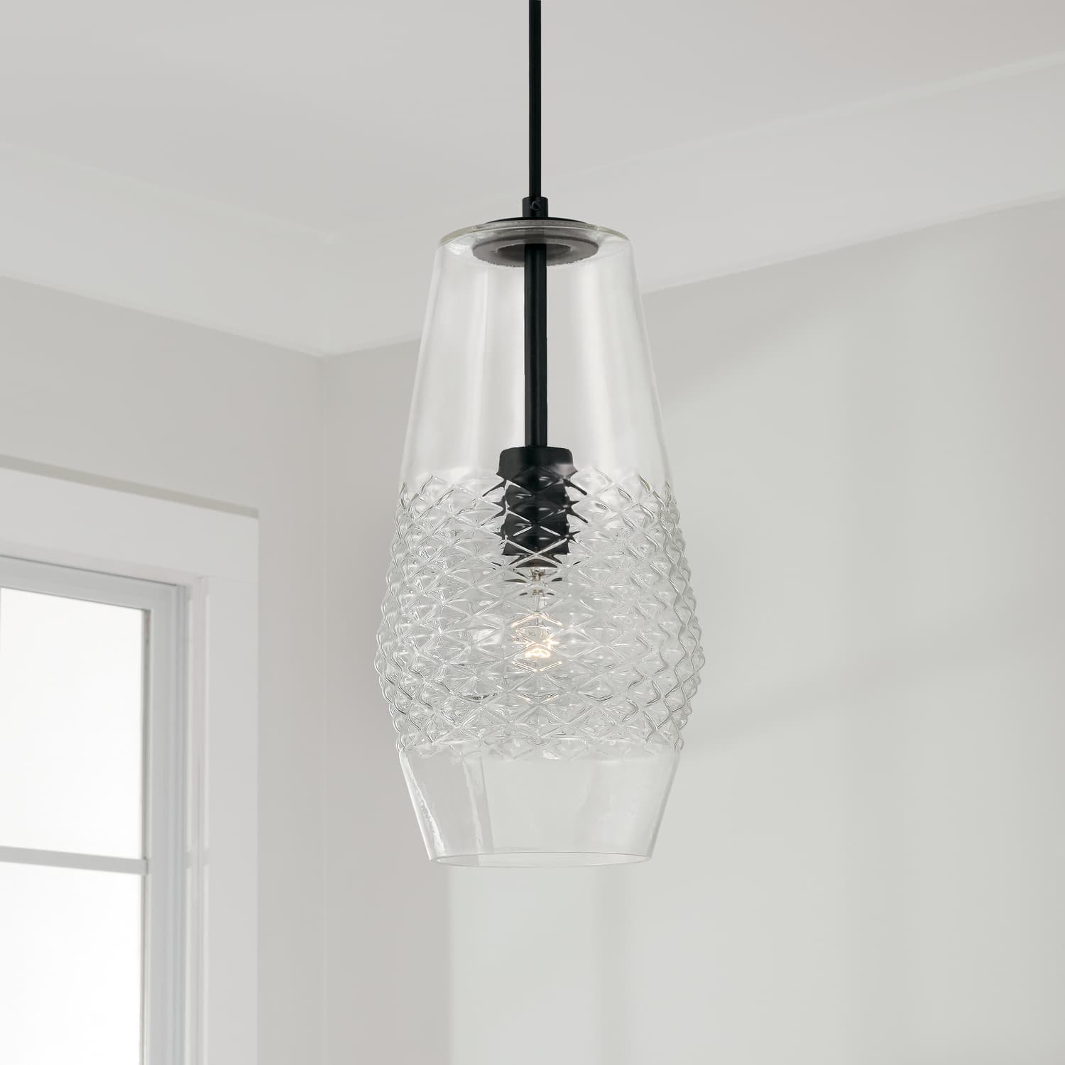 Hattie 1 Light Pendant in Matte Black-img-2