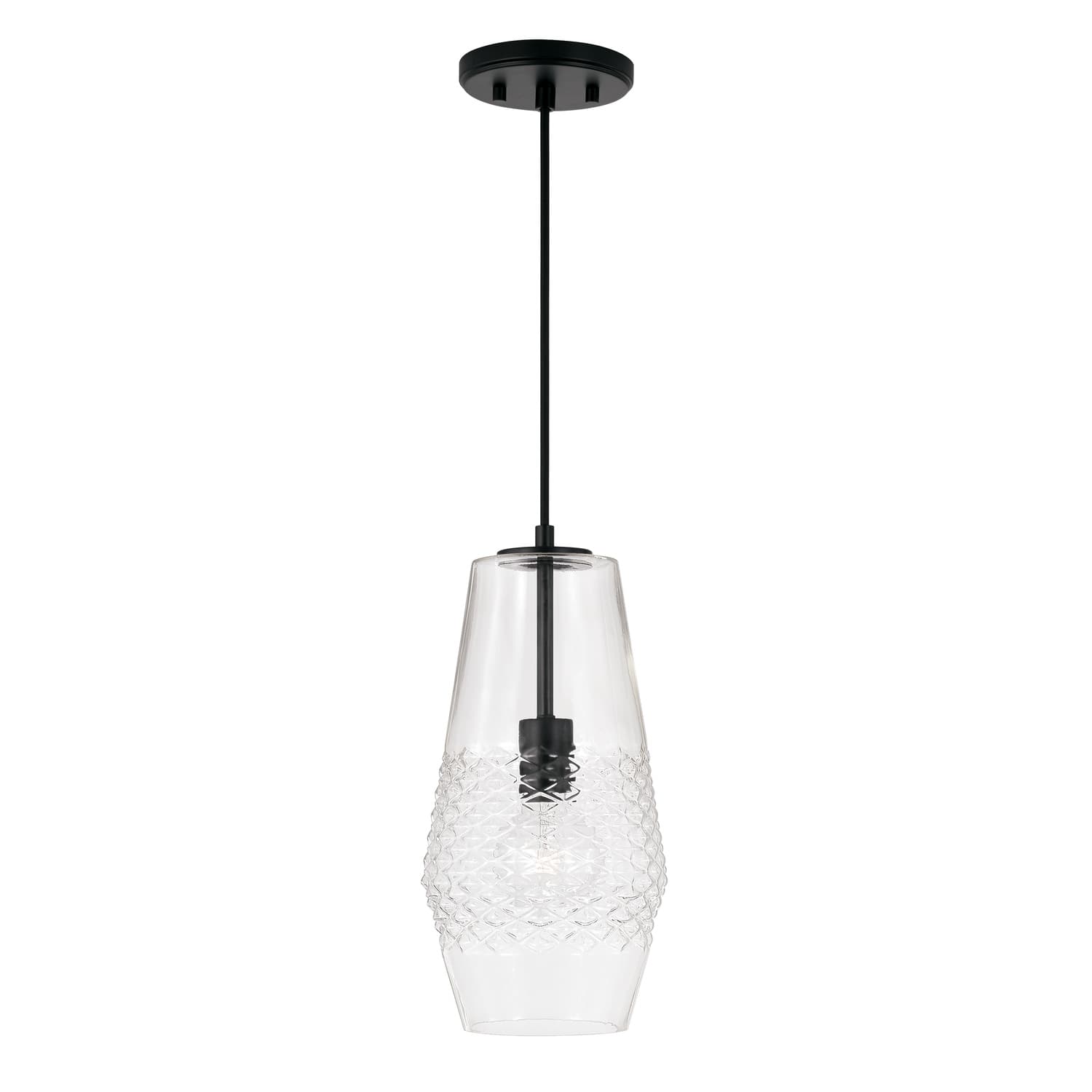 Hattie 1 Light Pendant in Matte Black-img-3