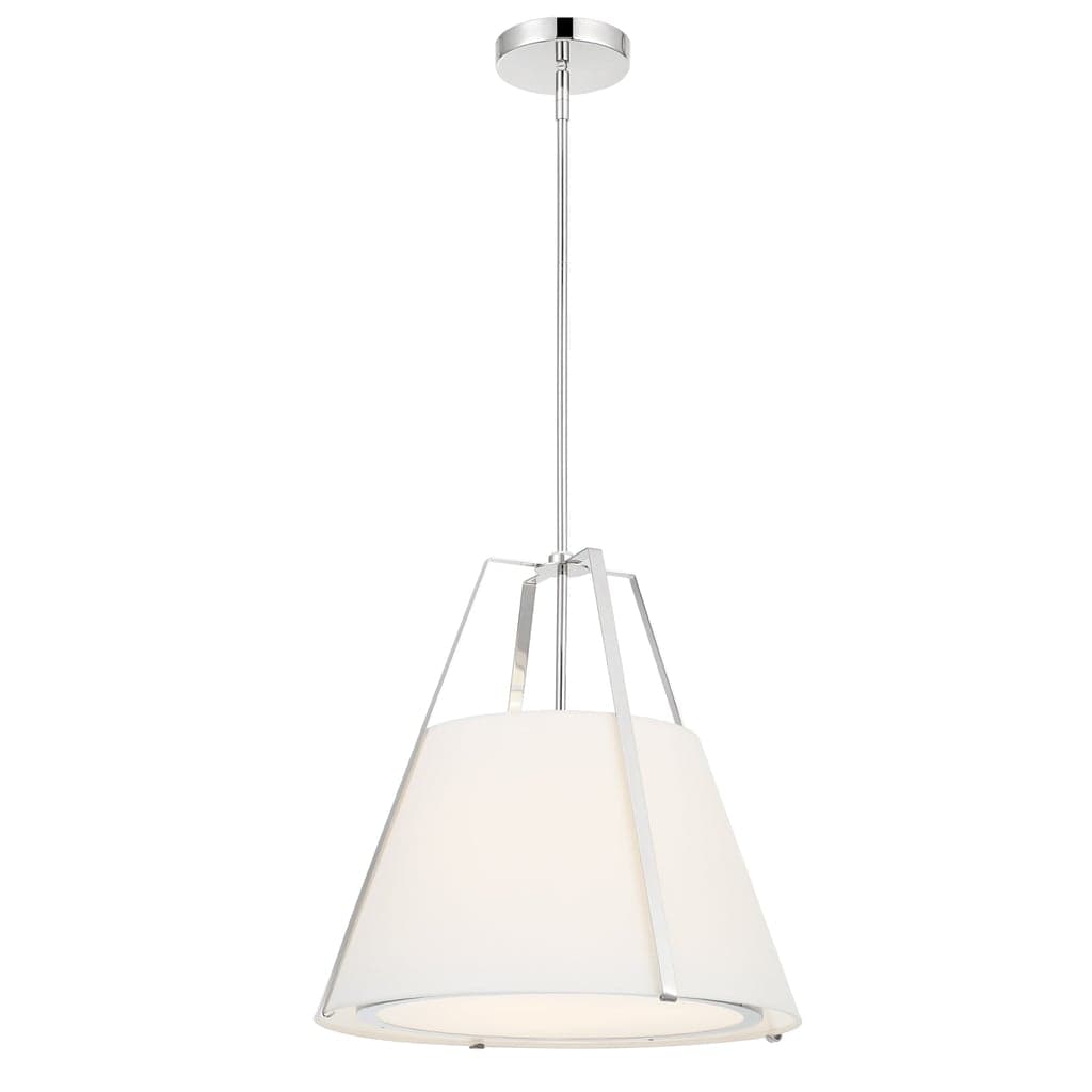 Madison 3 Light Pendant in Polished Nickel & White-img-1