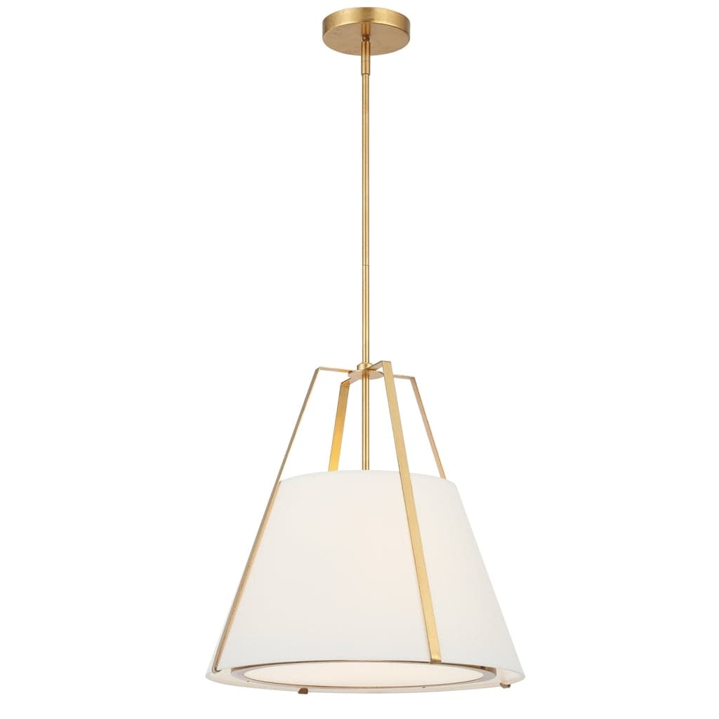 Madison 3 Light Pendant in Antique Gold & White-img-2