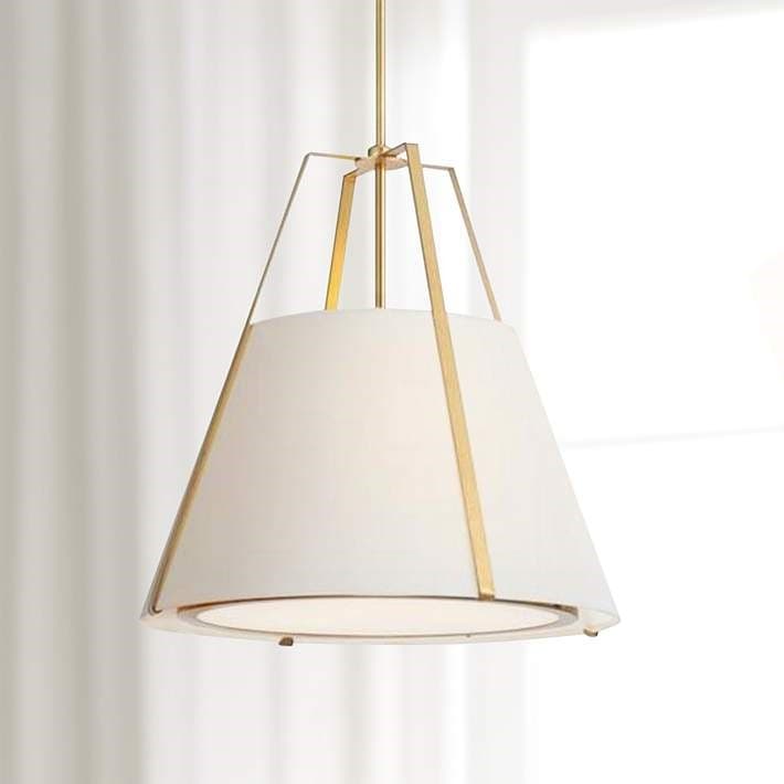 Madison 3 Light Pendant in Antique Gold & White-img-3