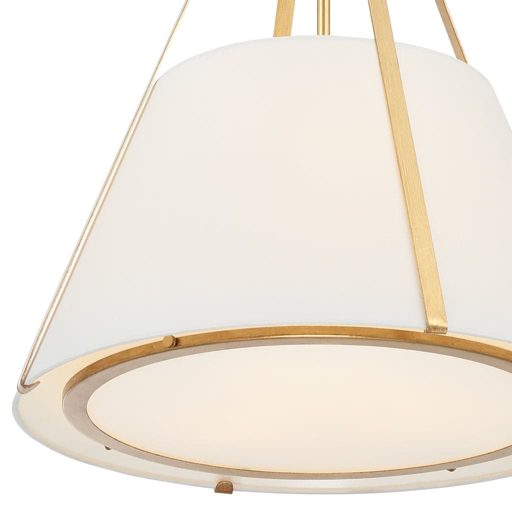 Madison 3 Light Pendant in Antique Gold & White-img-4
