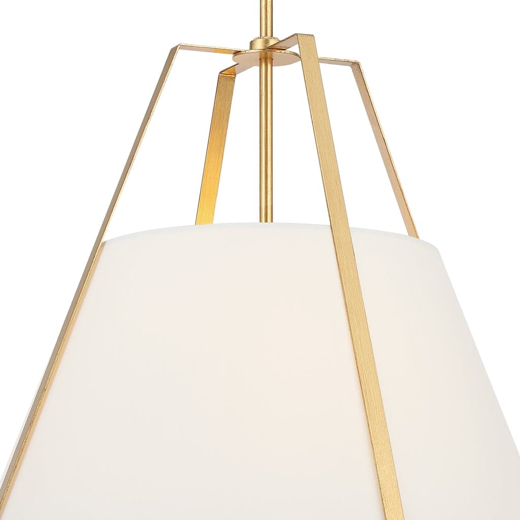 Madison 3 Light Pendant in Antique Gold & White-img-5