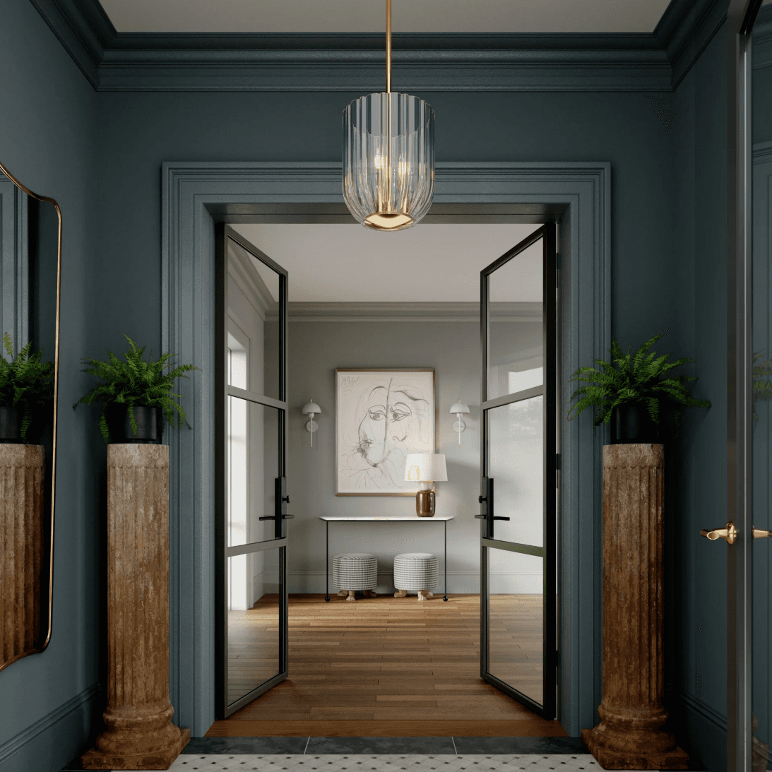 Sisi 3 Light Pendant in Aged Brass-img-1