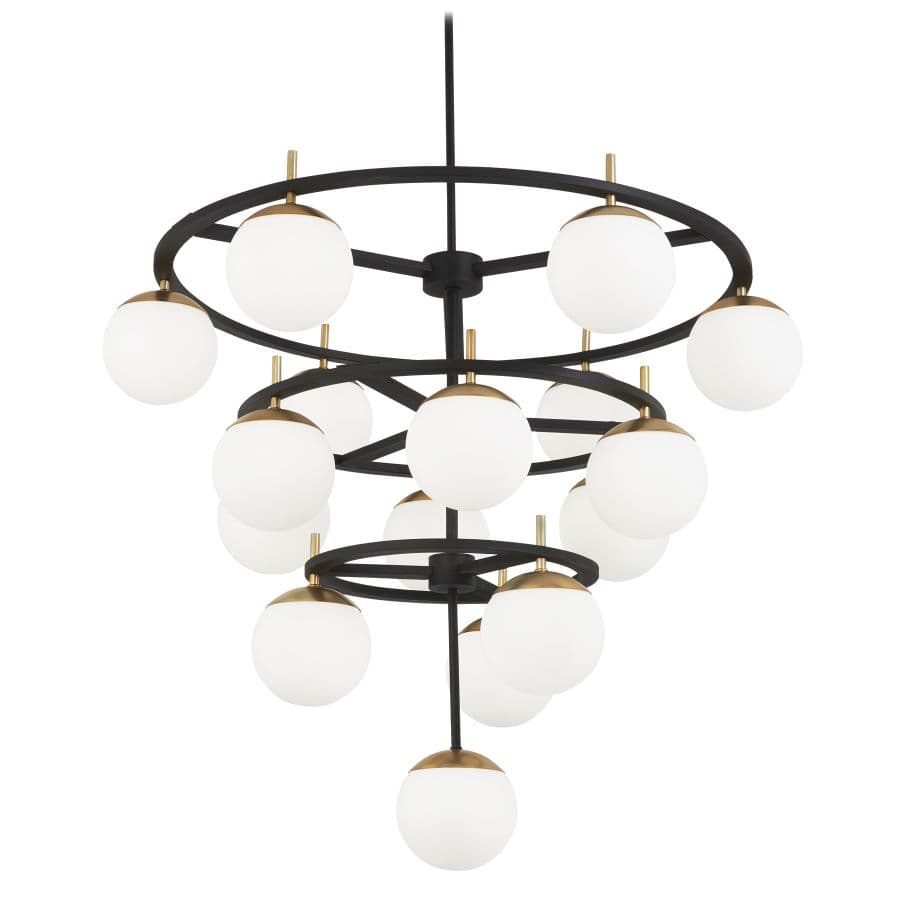Johnson 16 Light Chandelier in Black & Aged Gold-img-1
