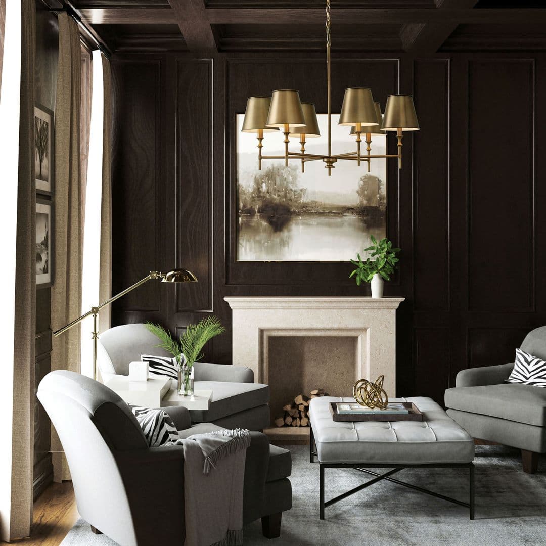 Barwon 6 Light Chandelier in Aged Brass-img-1