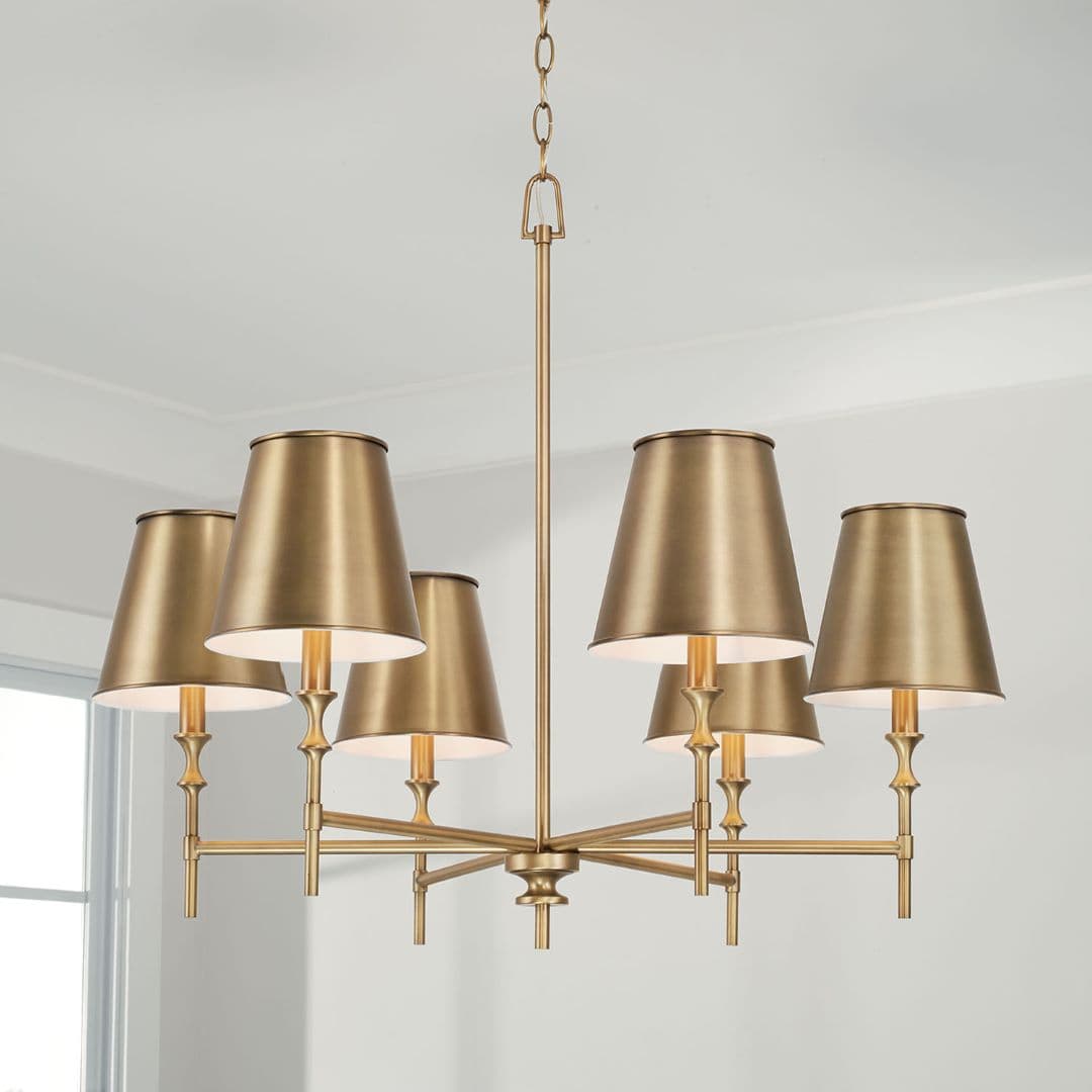 Barwon 6 Light Chandelier in Aged Brass-img-2