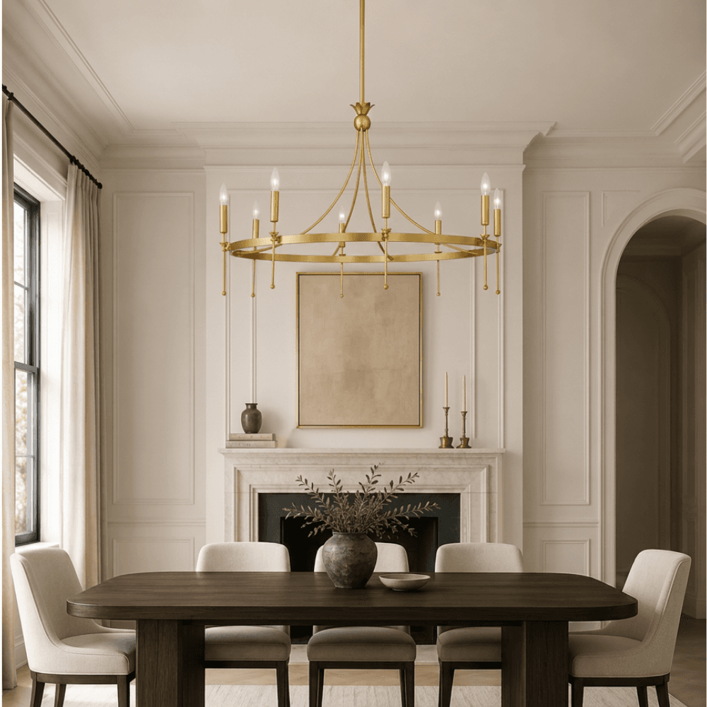 Ellie 8 Light Chandelier in Aged Brass-img-1