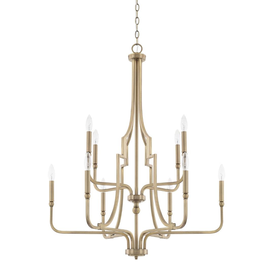 Peyton 10 Light Chandelier in Aged Brass-img-1