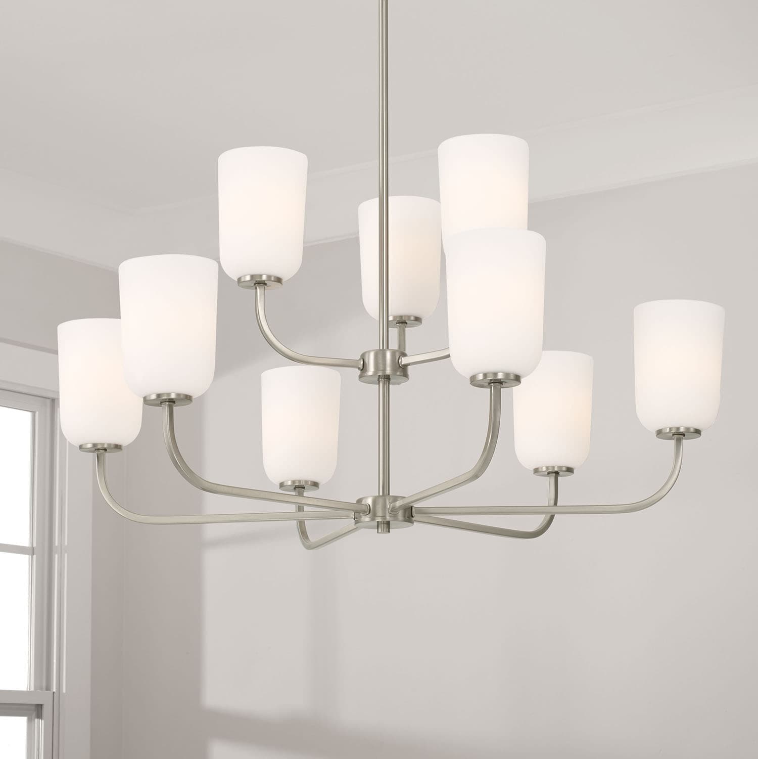 Brianna 9 Light Chandelier in Satin Nickel-img-1