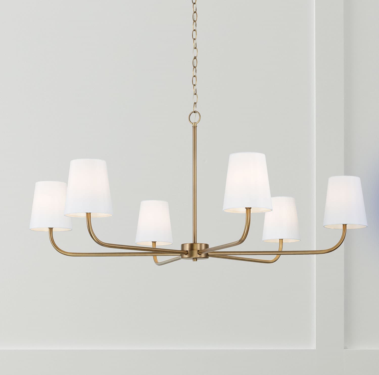 Winnie 6 Light Chandelier - Large in Aged Brass-img-1
