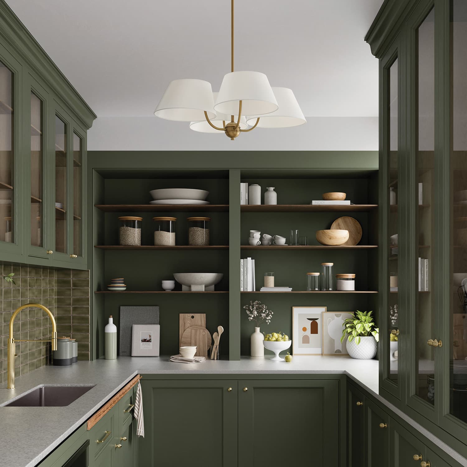 Rigby 4 Light Chandelier in Aged Brass-img-1