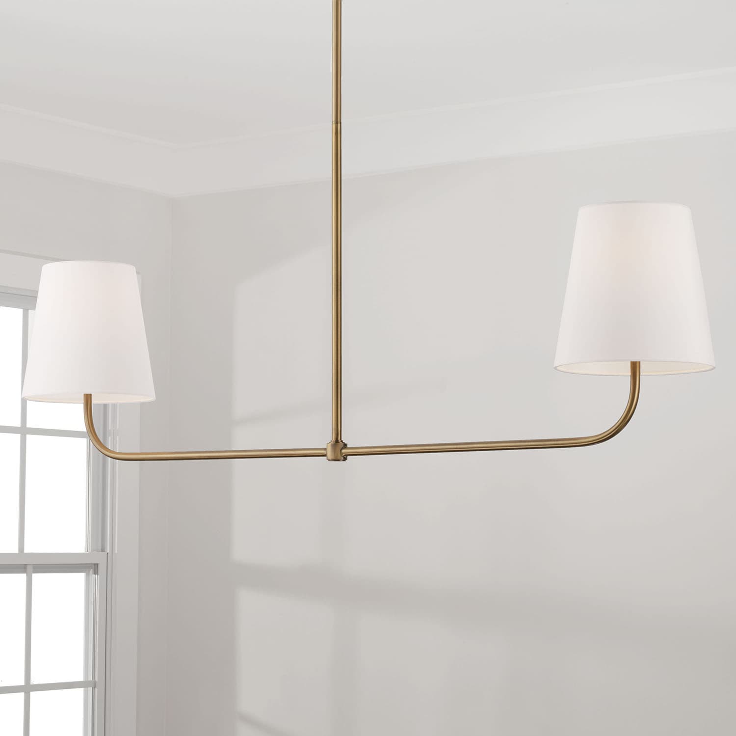 Winnie 2 Light Linear Chandelier in Aged Brass-img-1