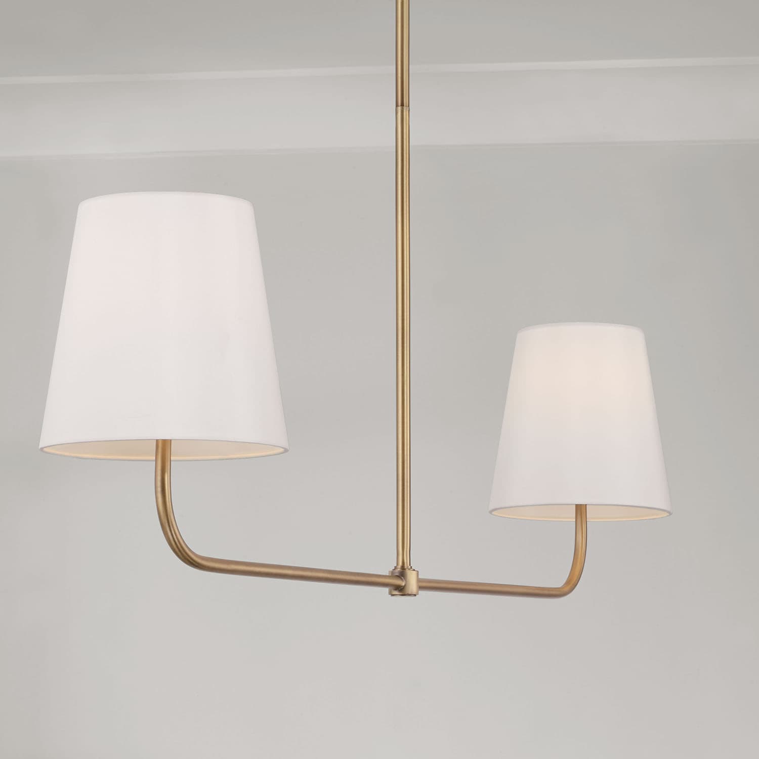 Winnie 2 Light Linear Chandelier in Aged Brass-img-3