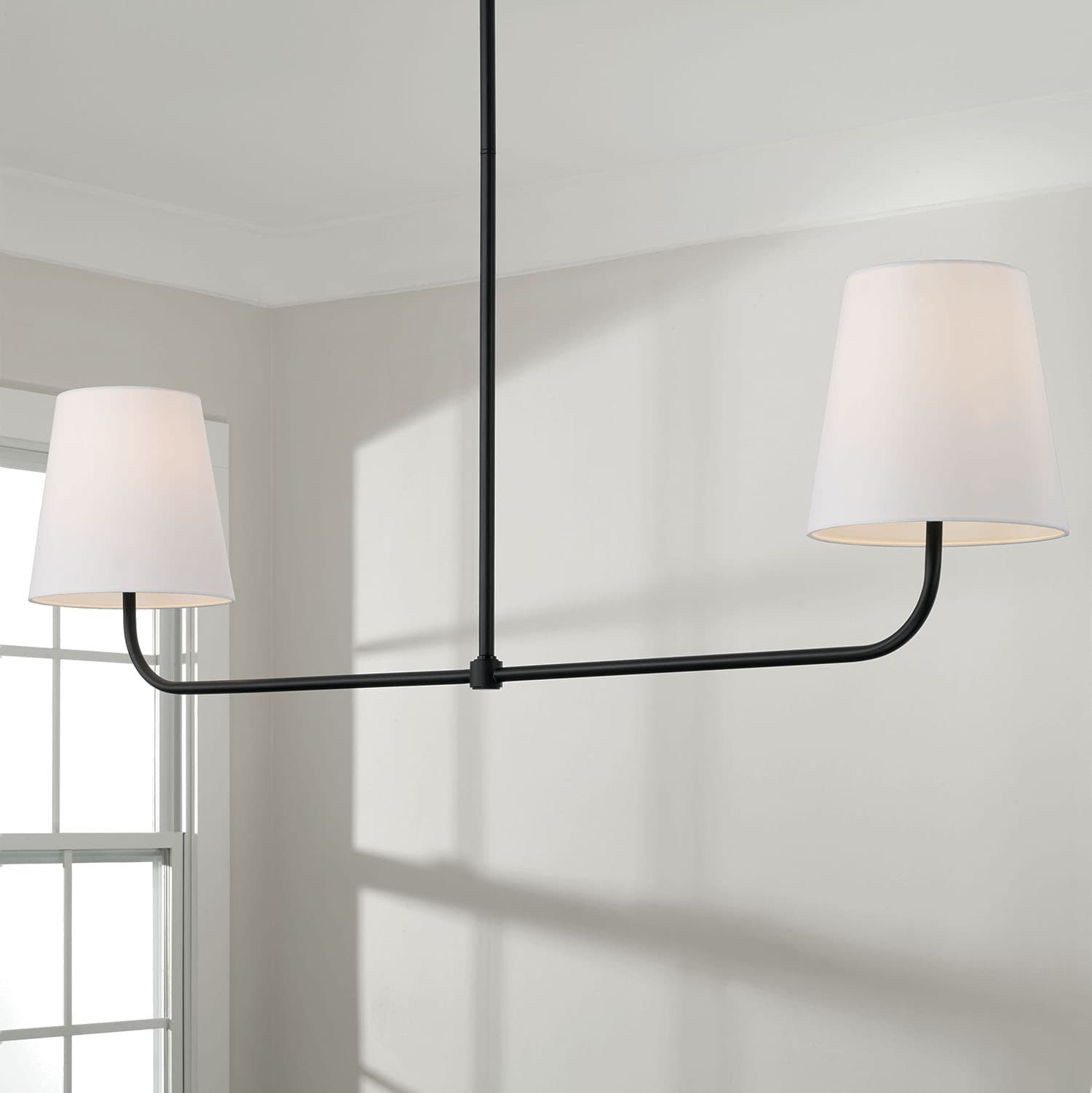 Winnie 2 Light Linear Chandelier in Matte Black-img-1