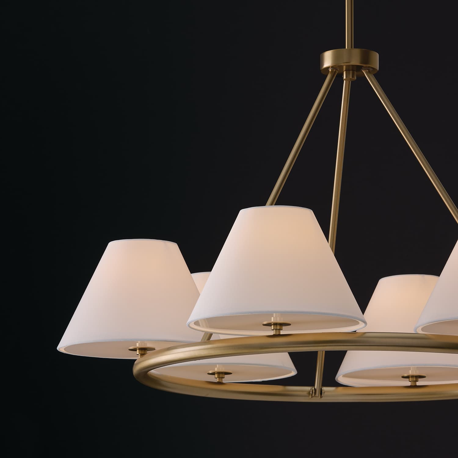 Welsh 6 Light Ring Chandelier in Matte Brass-img-1