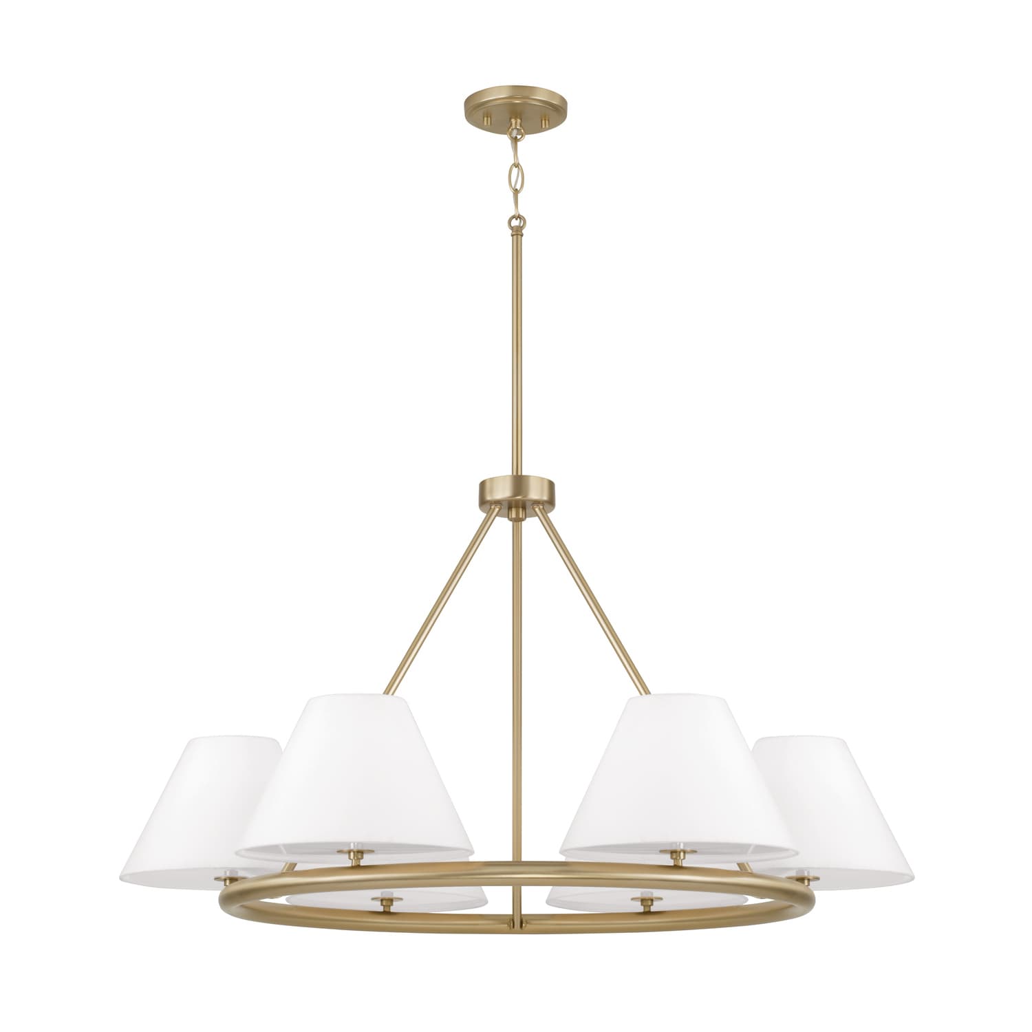 Welsh 6 Light Ring Chandelier in Matte Brass-img-2
