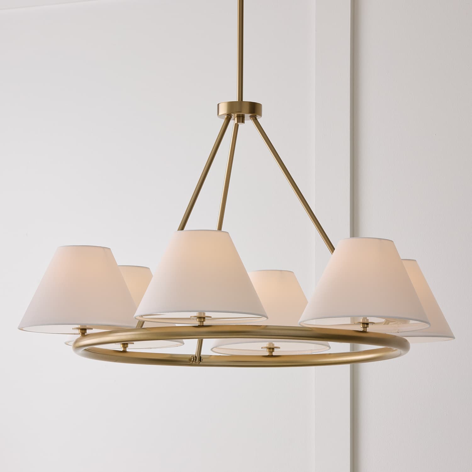 Welsh 6 Light Ring Chandelier in Matte Brass-img-3