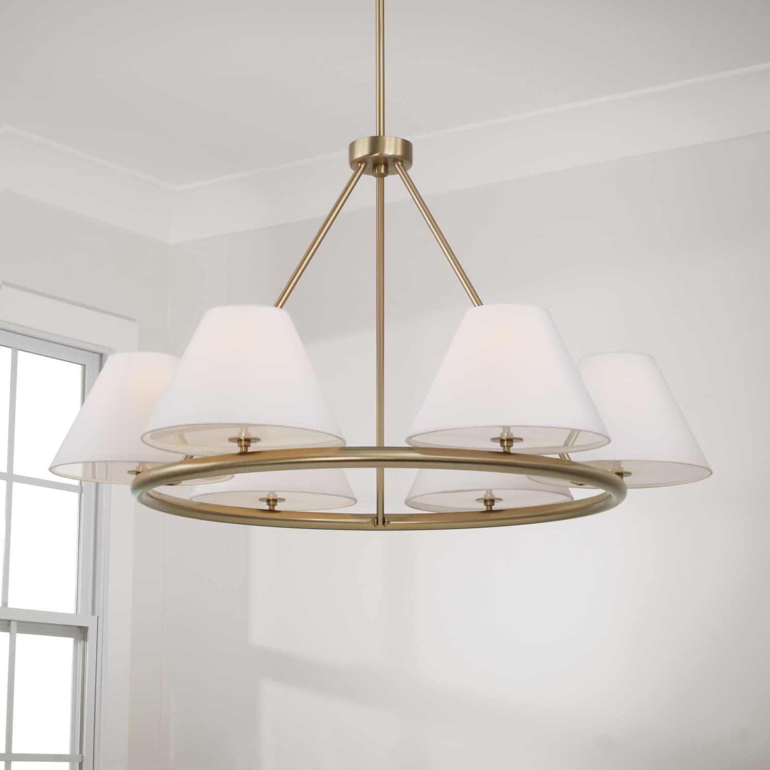 Welsh 6 Light Ring Chandelier in Matte Brass-img-5