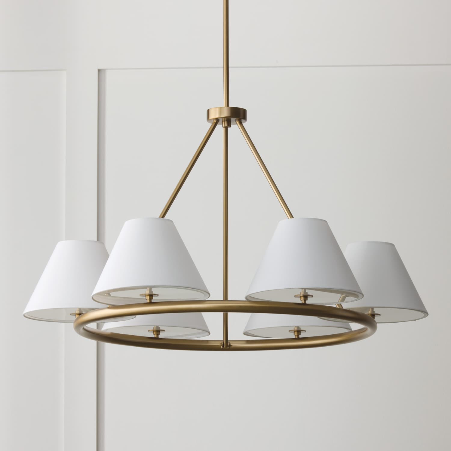 Welsh 6 Light Ring Chandelier in Matte Brass-img-7