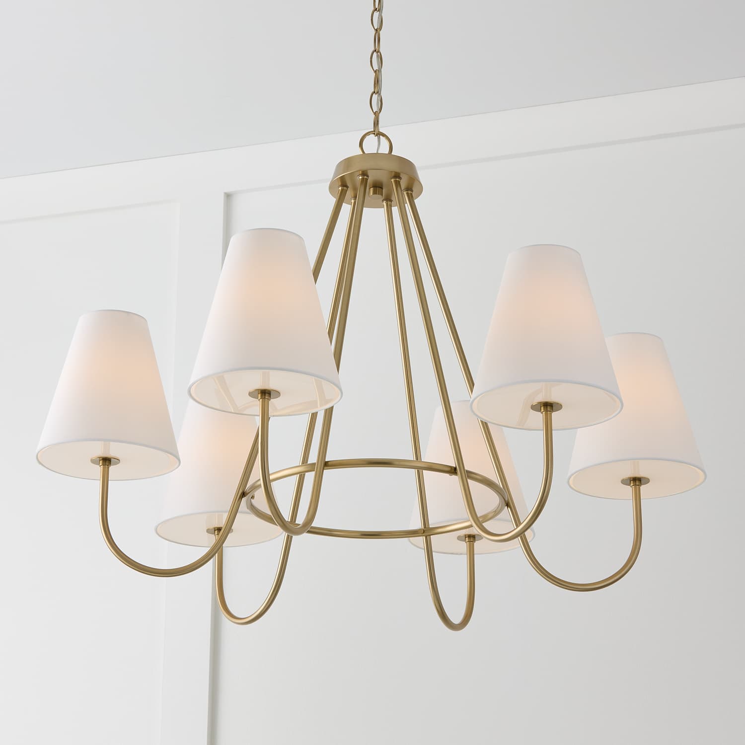 Jules 6 Light Chandelier in Matte Brass-img-2
