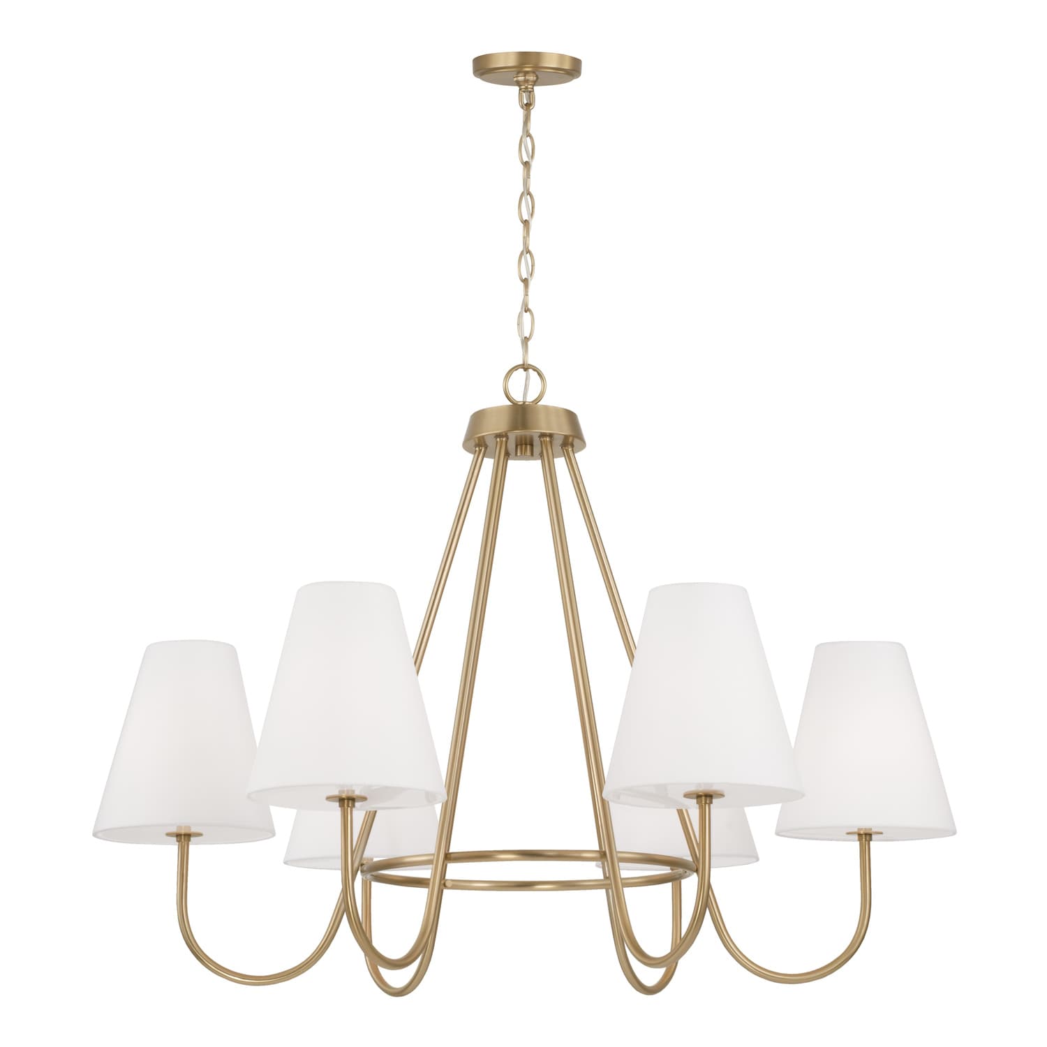 Jules 6 Light Chandelier in Matte Brass-img-3