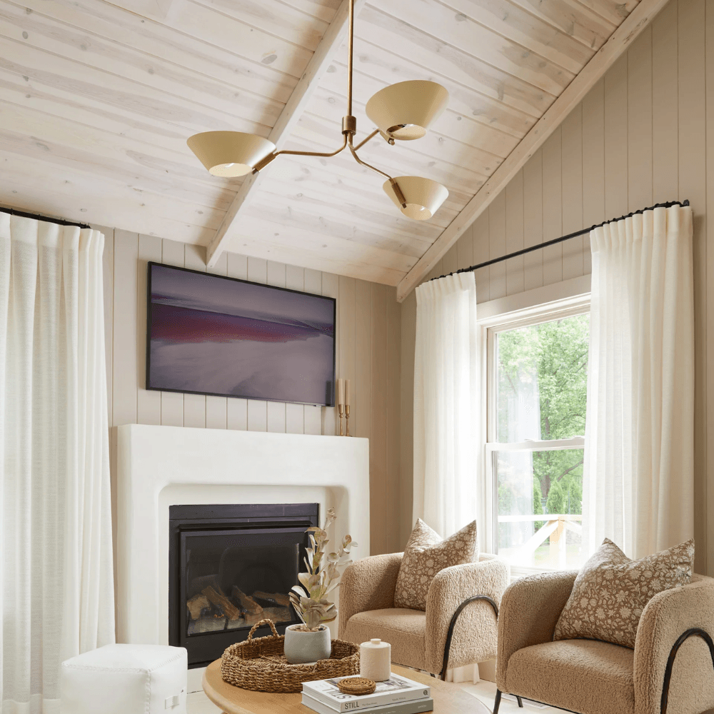 Herman 3 Light Chandelier In Patina Brass & Soft Sand-img-1