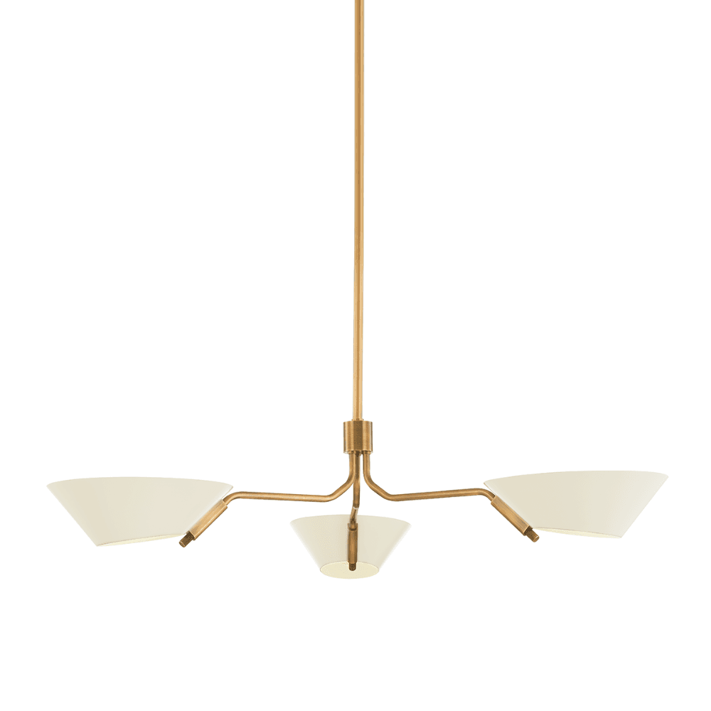 Herman 3 Light Chandelier In Patina Brass & Soft Sand-img-2